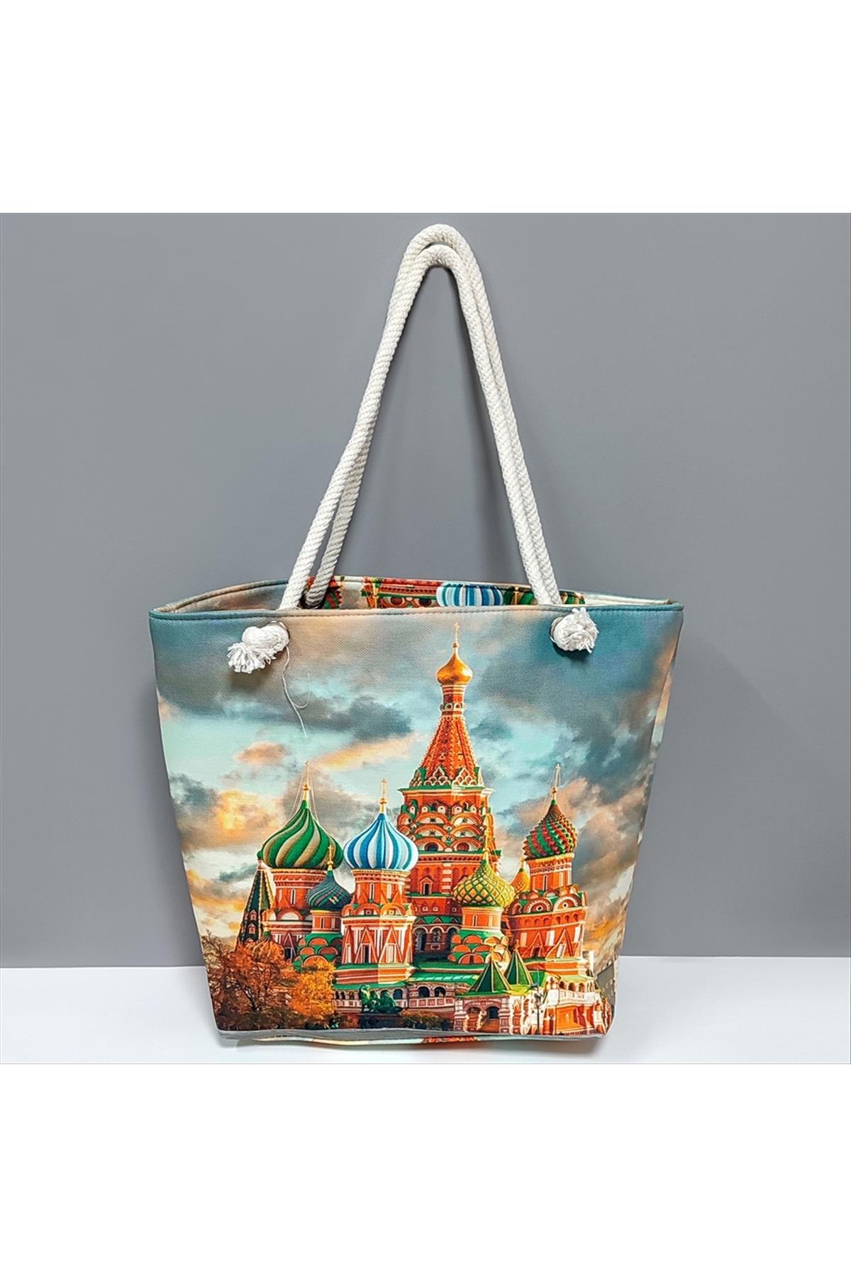 Saray Desenli Plaj Çantası