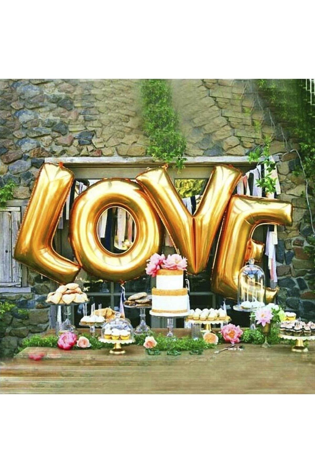 Sarı Renkli 40*100 Harfli Folyo Balon