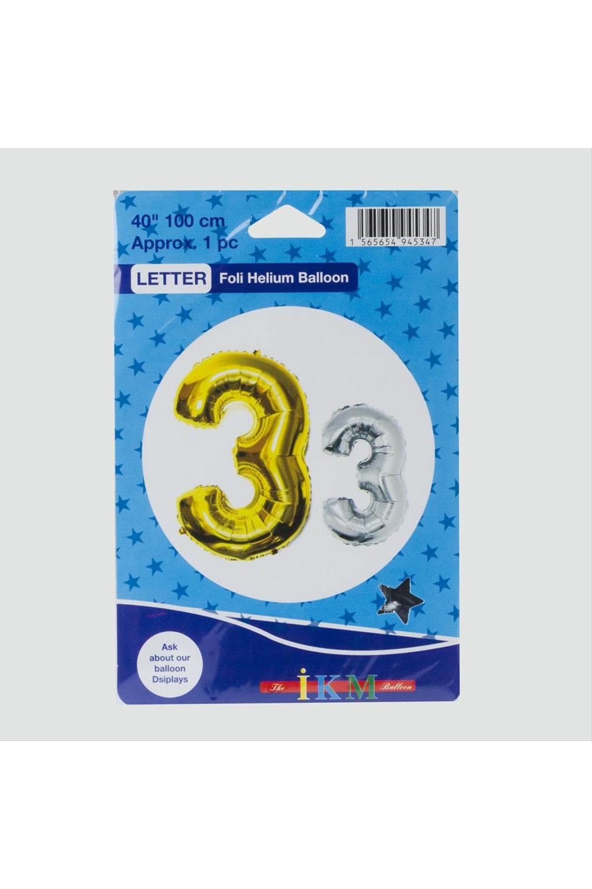 Sarı Renkli 40*100 Rakam Folyo Balon