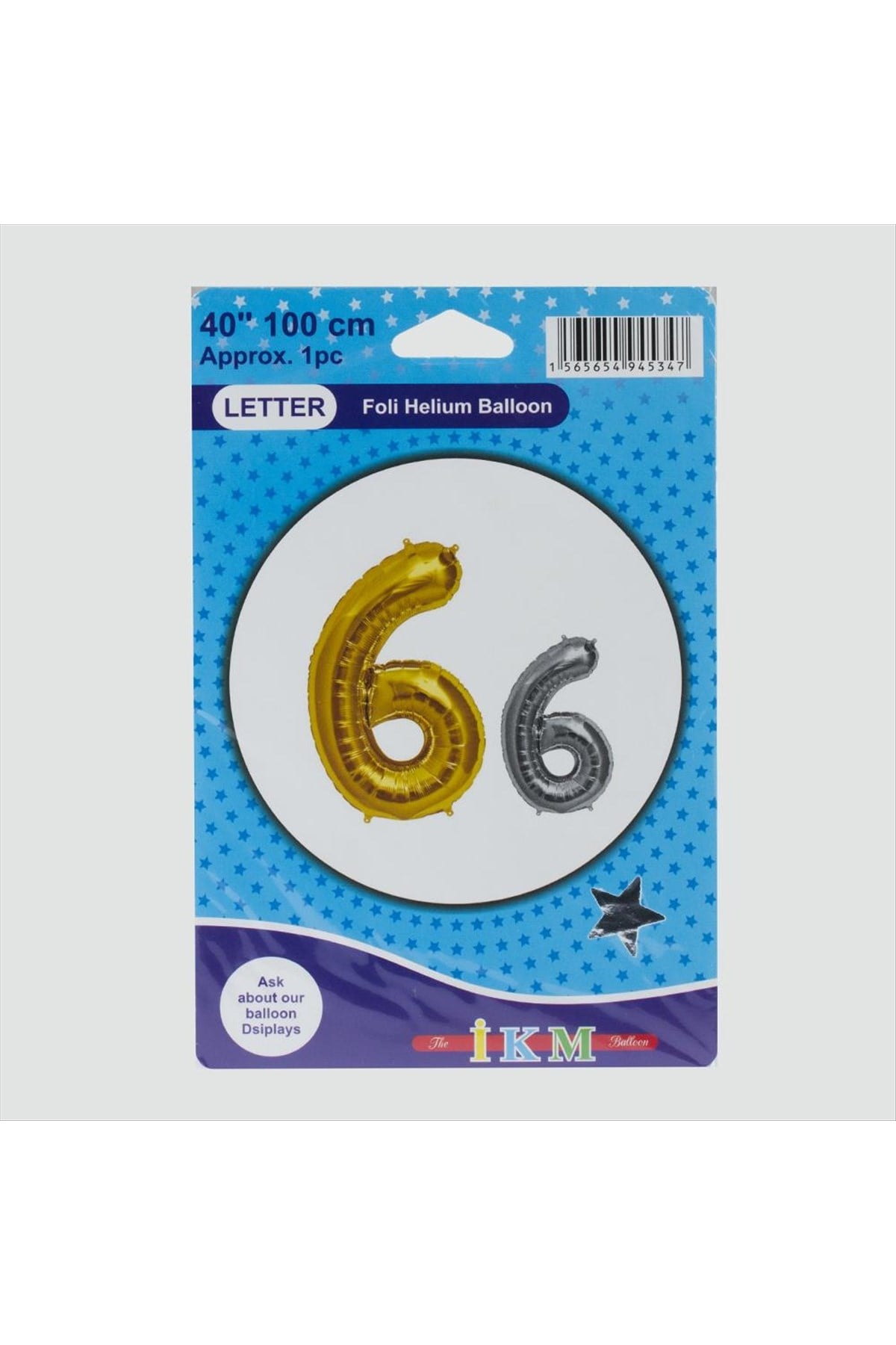 Sarı Renkli 40*100 Rakam Folyo Balon