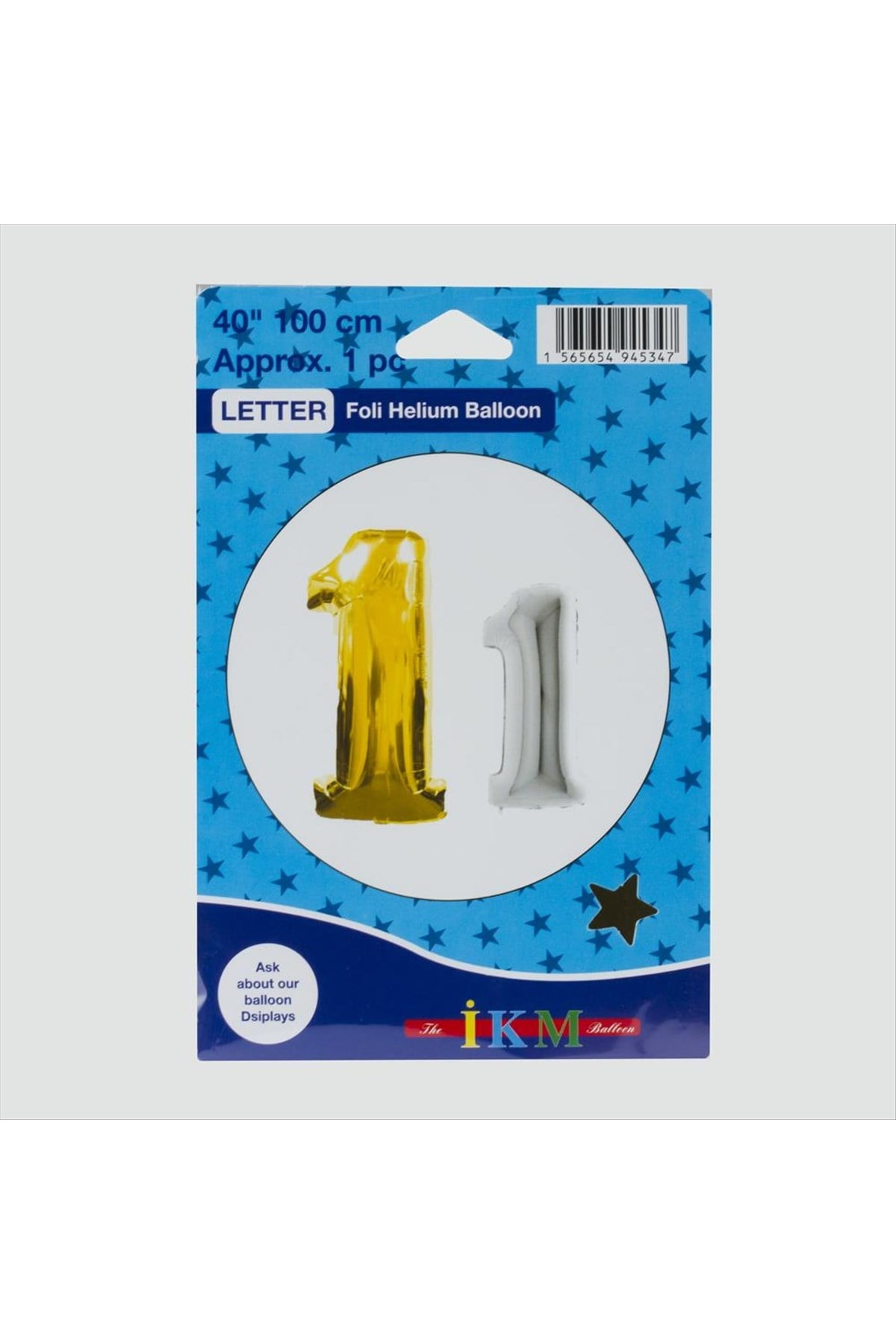 Sarı Renkli 40*100 Rakam Folyo Balon