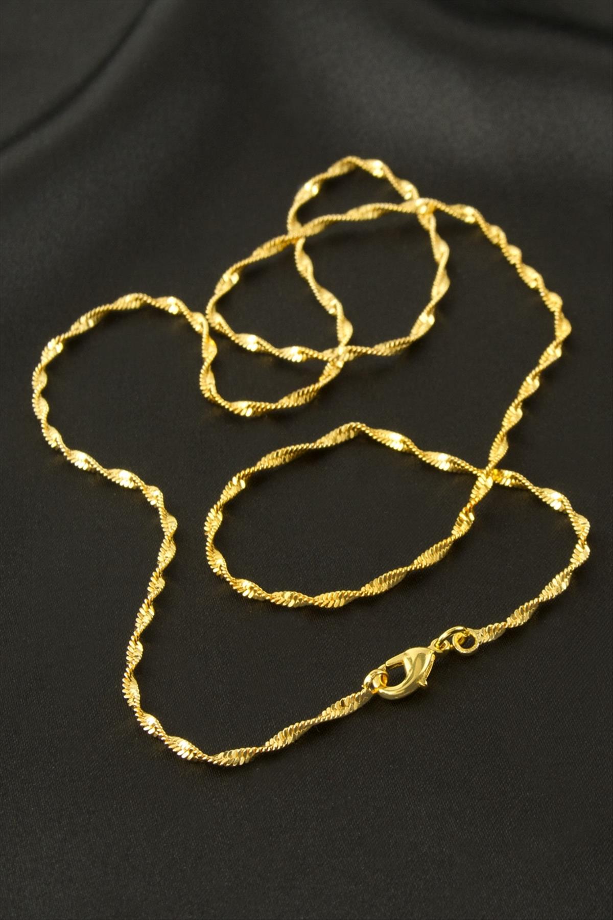 Sarı Renkli Bugulu Zincir Kolye