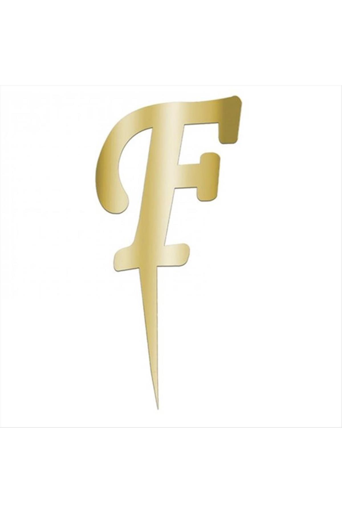 Sarı Renkli Harf Pasta ve Kek Pleksi