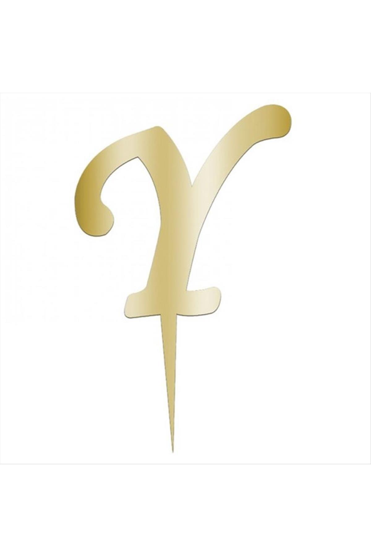 Sarı Renkli Harf Pasta ve Kek Pleksi