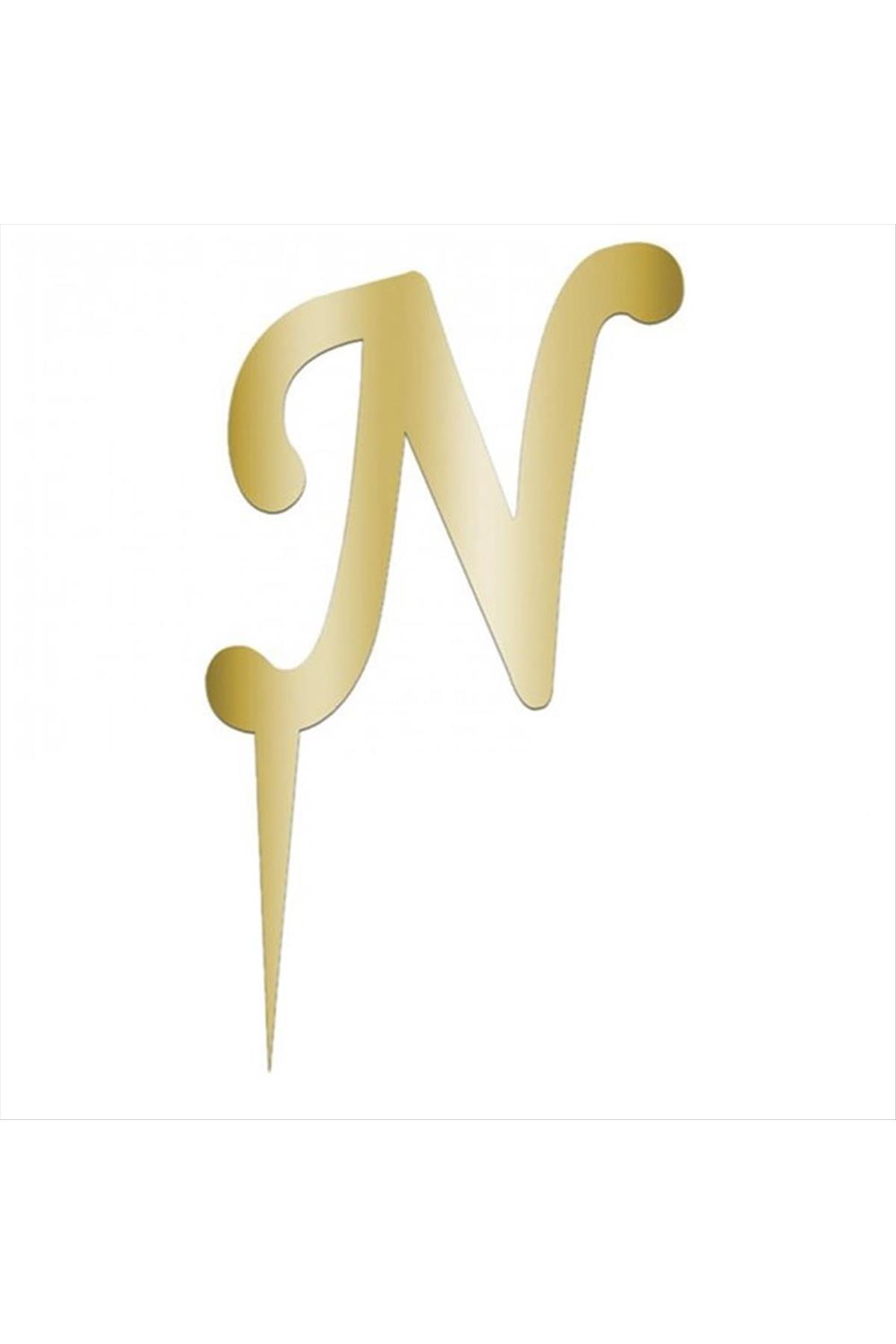 Sarı Renkli Harf Pasta ve Kek Pleksi