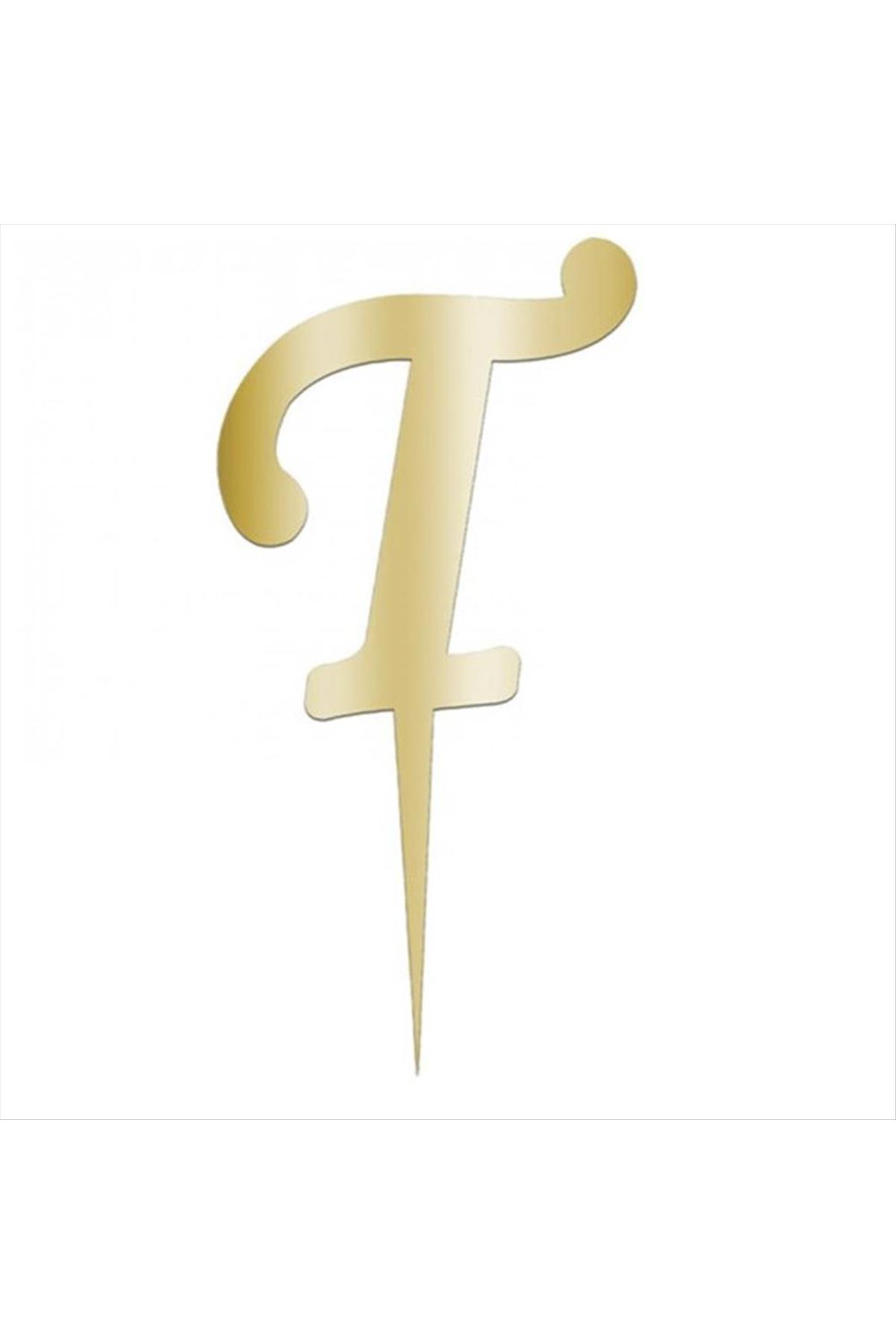 Sarı Renkli Harf Pasta ve Kek Pleksi