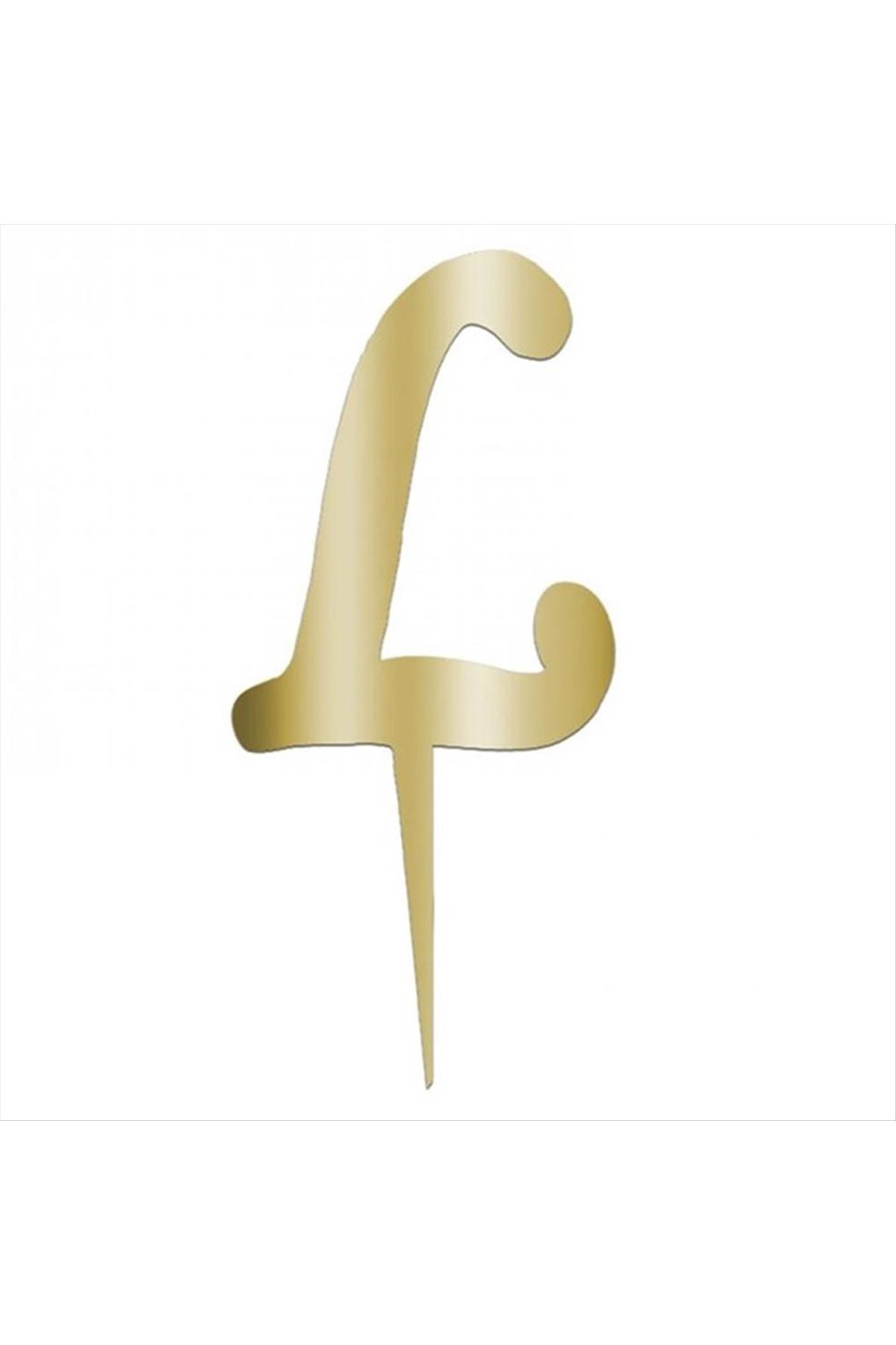 Sarı Renkli Harf Pasta ve Kek Pleksi