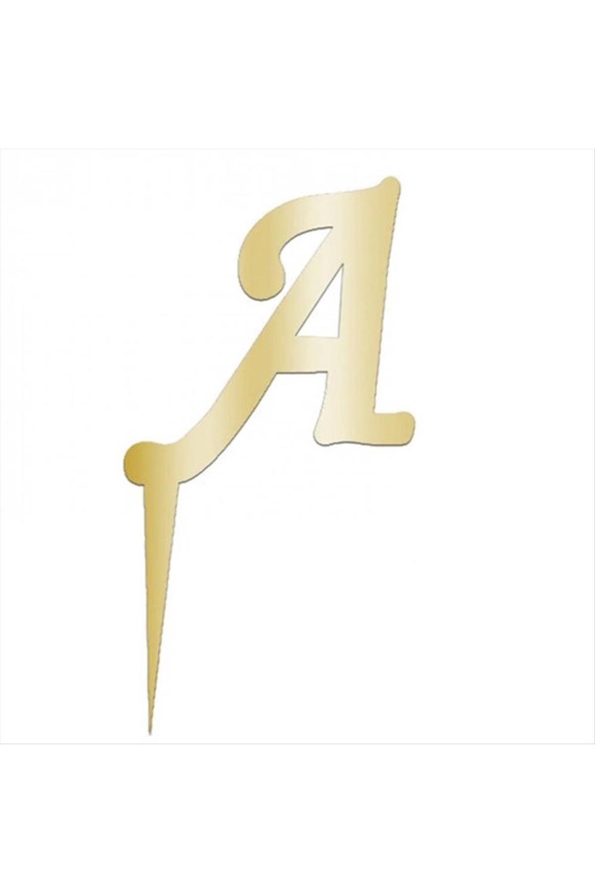 Sarı Renkli Harf Pasta ve Kek Pleksi