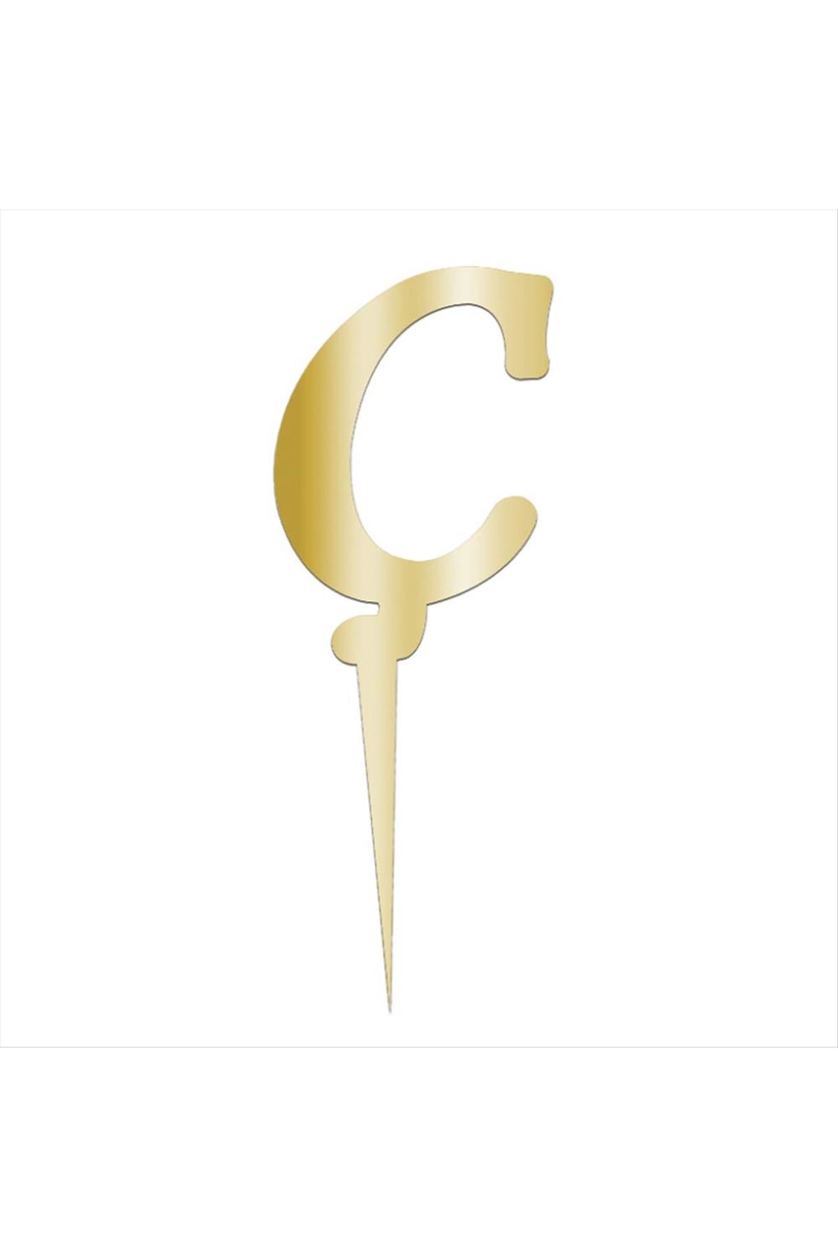 Sarı Renkli Harf Pasta ve Kek Pleksi