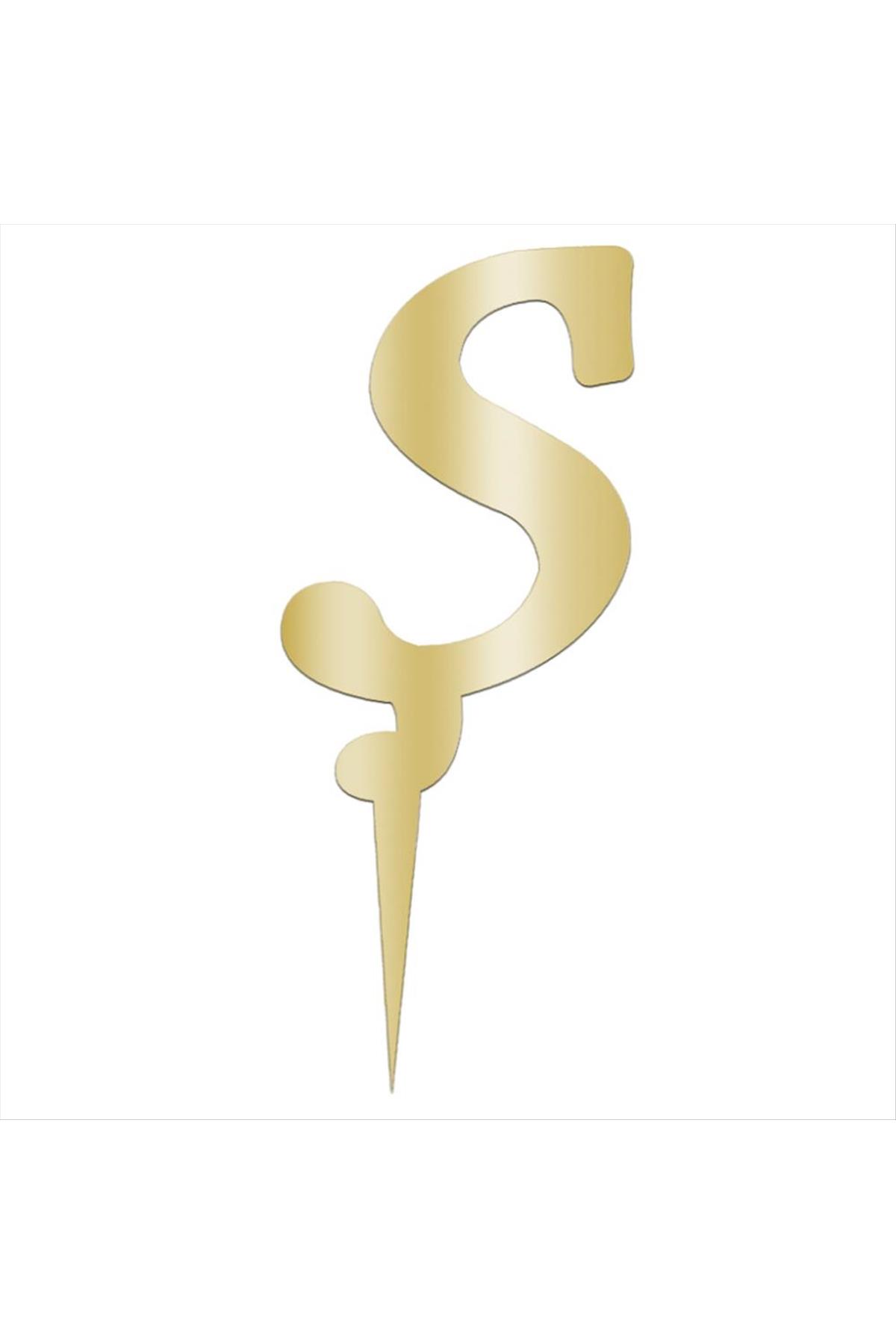 Sarı Renkli Harf Pasta ve Kek Pleksi