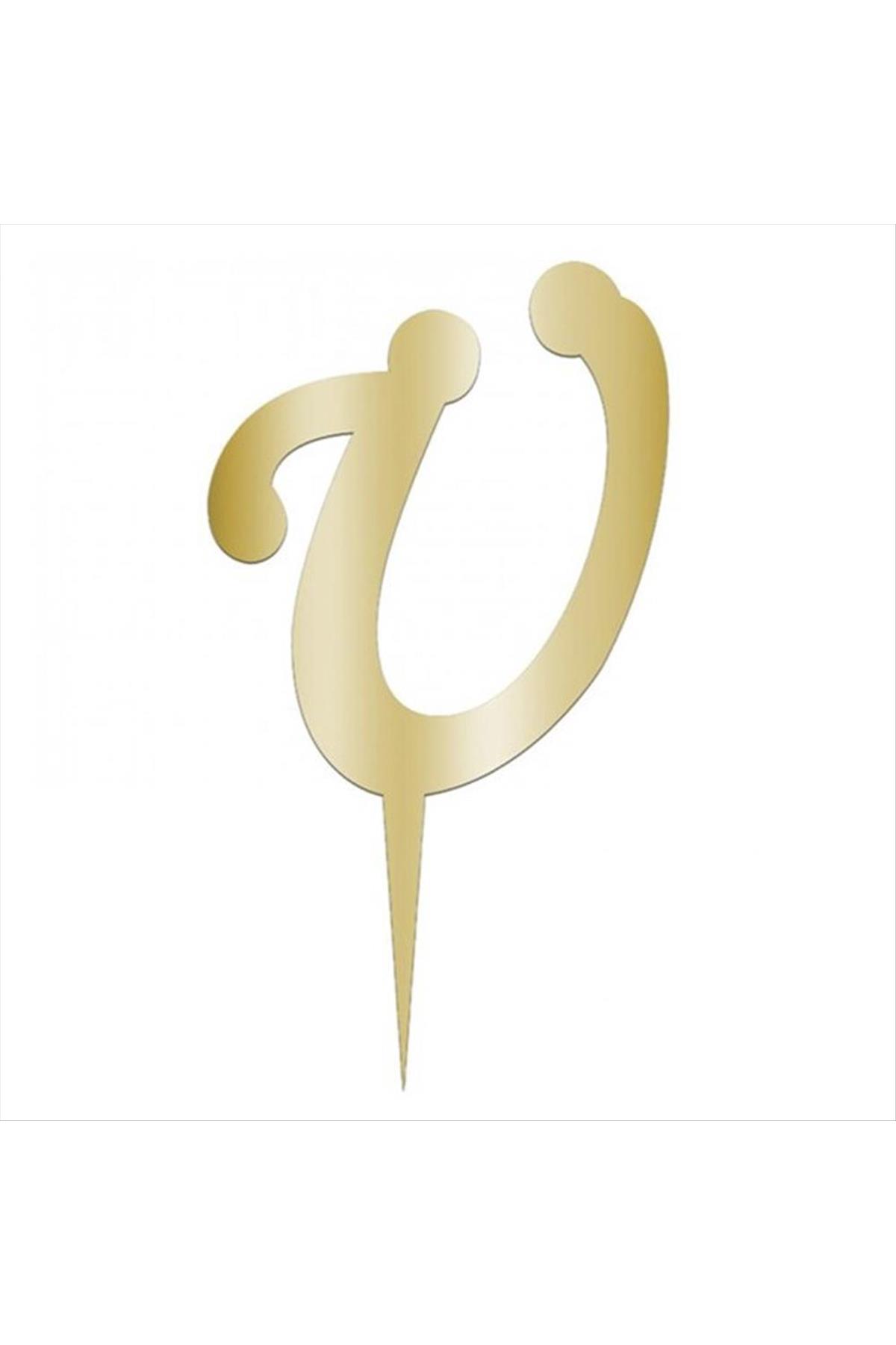 Sarı Renkli Harf Pasta ve Kek Pleksi