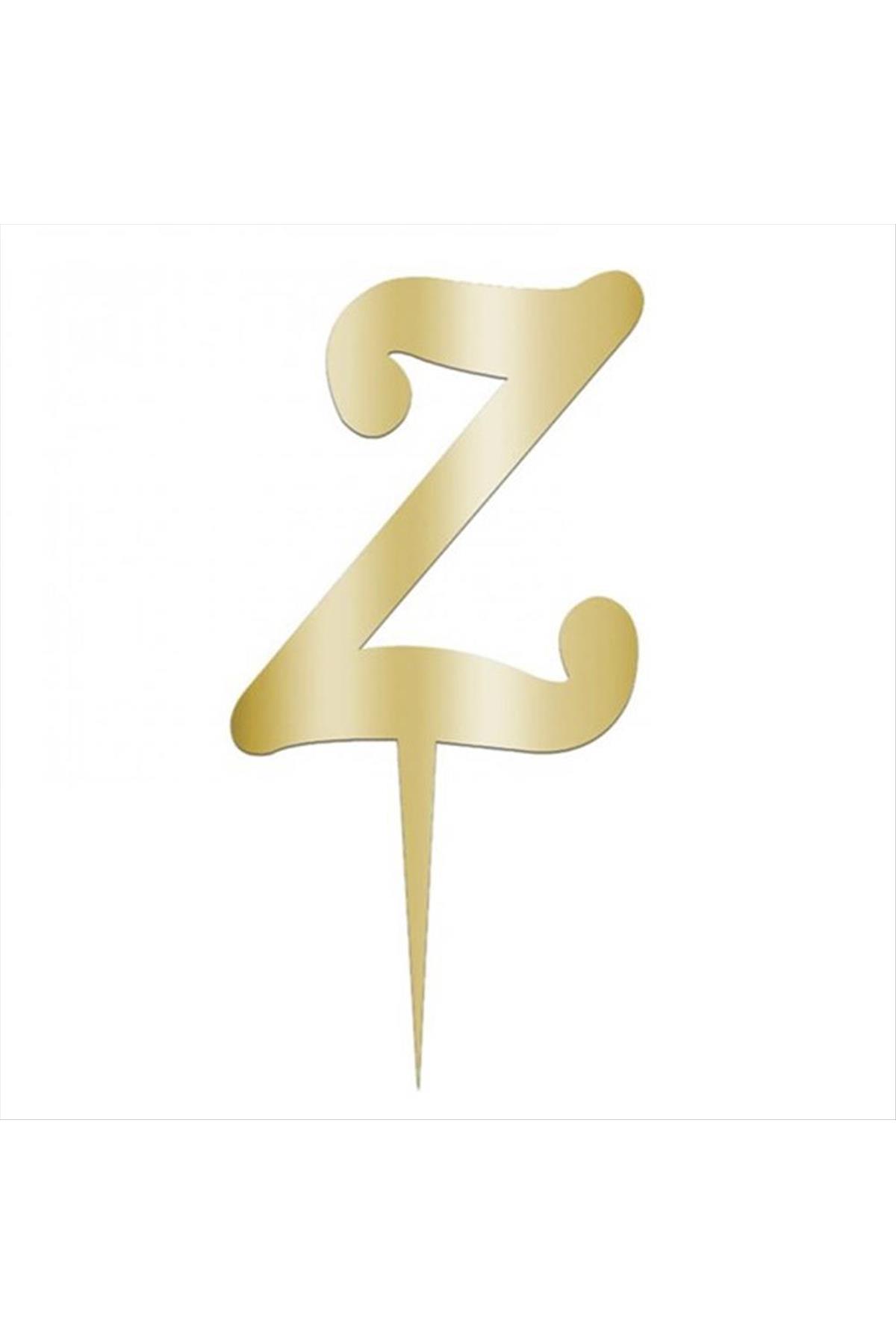 Sarı Renkli Harf Pasta ve Kek Pleksi