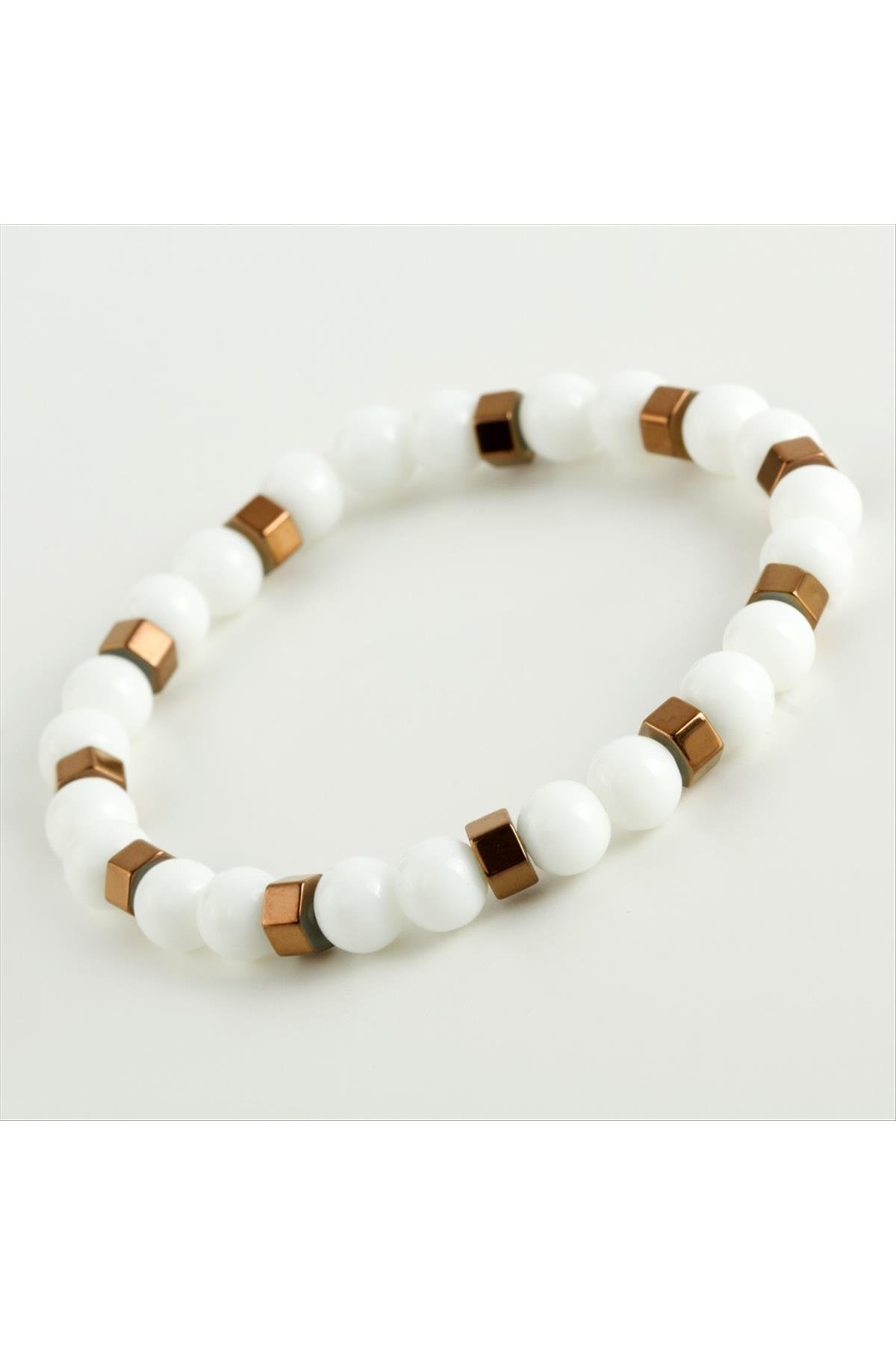 Sedef & Hematit Doğaltaş Bileklik