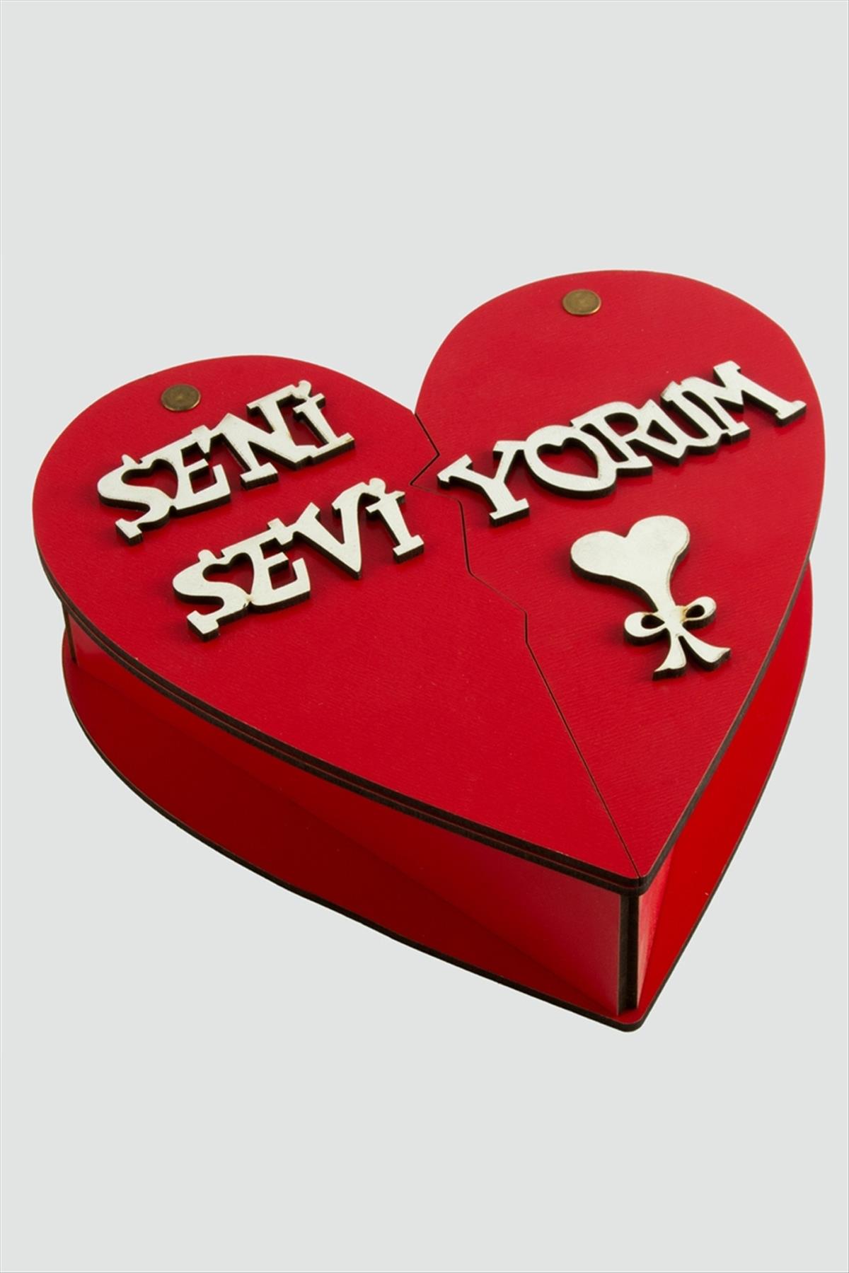 Seni Seviyorum Yazılı Ahşap Kutu