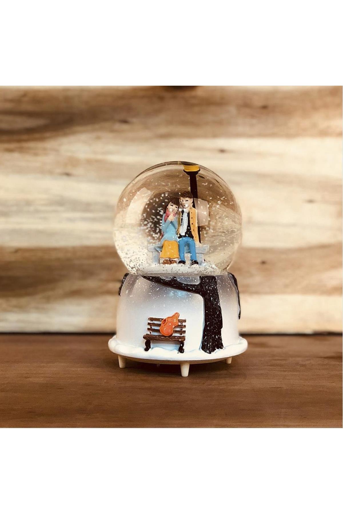 Seninle Bir Ömür Pilli Müzikli Işıklı Kar Küresi (Orta Boy)