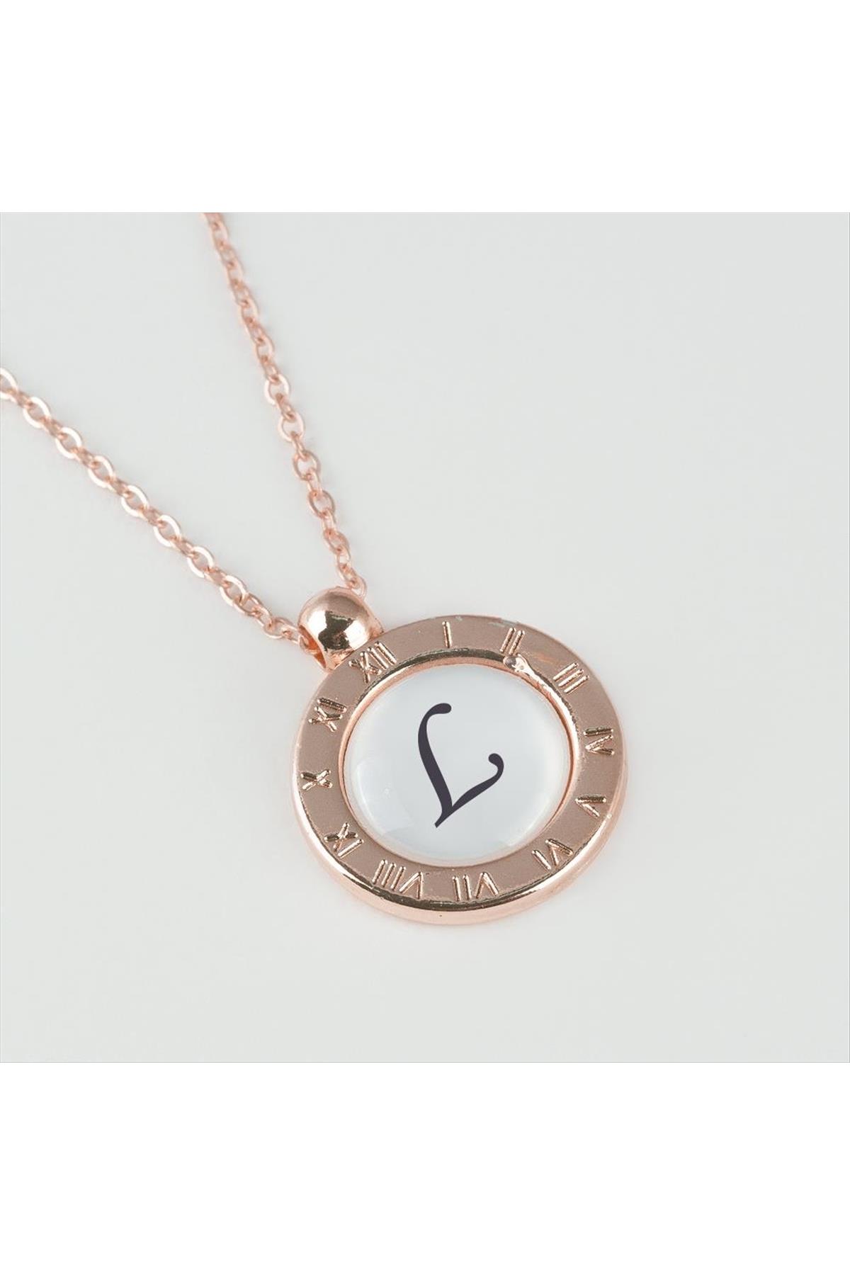 Seri Sonu Roz Renk Harfli Kolye