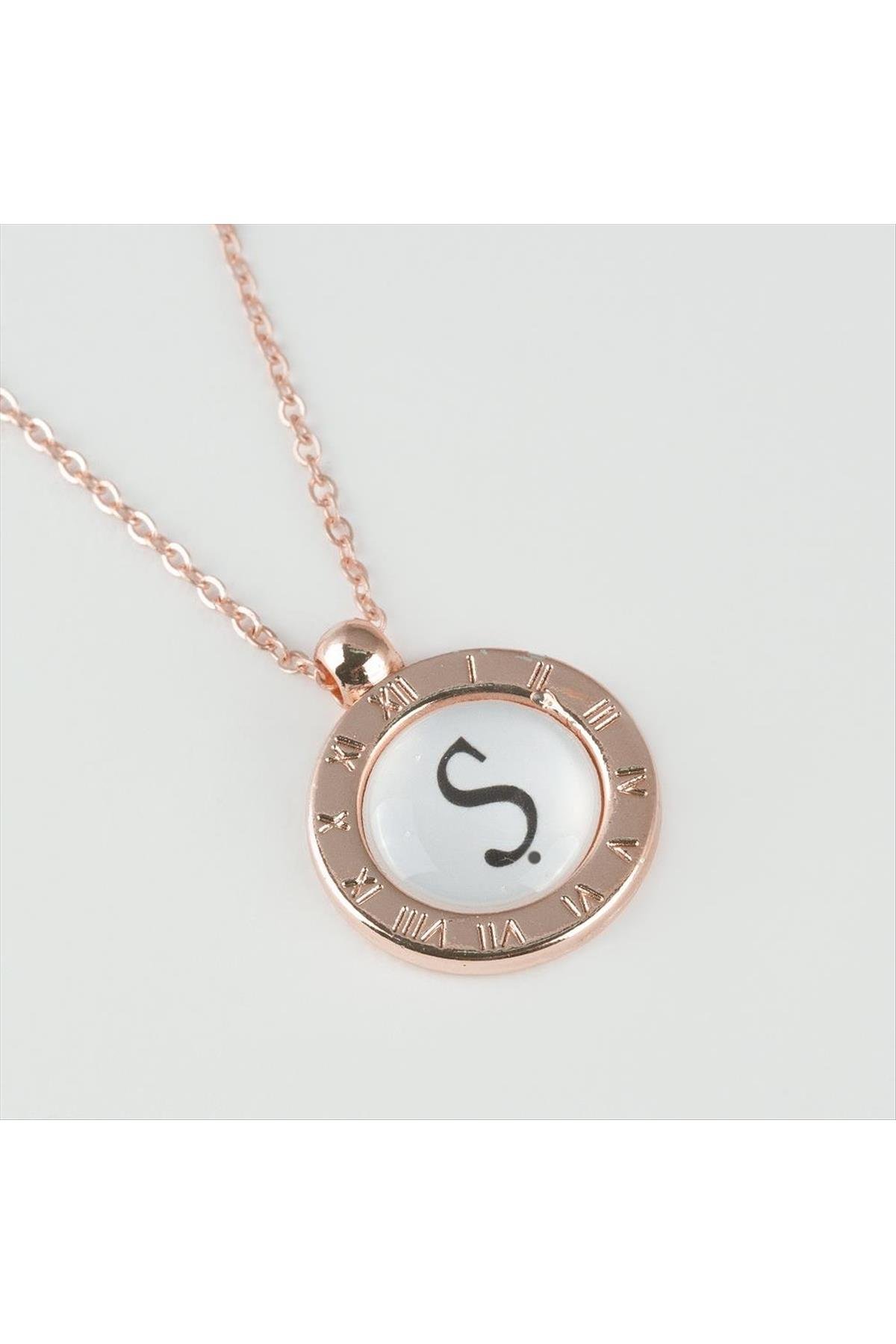 Seri Sonu Roz Renk Harfli Kolye