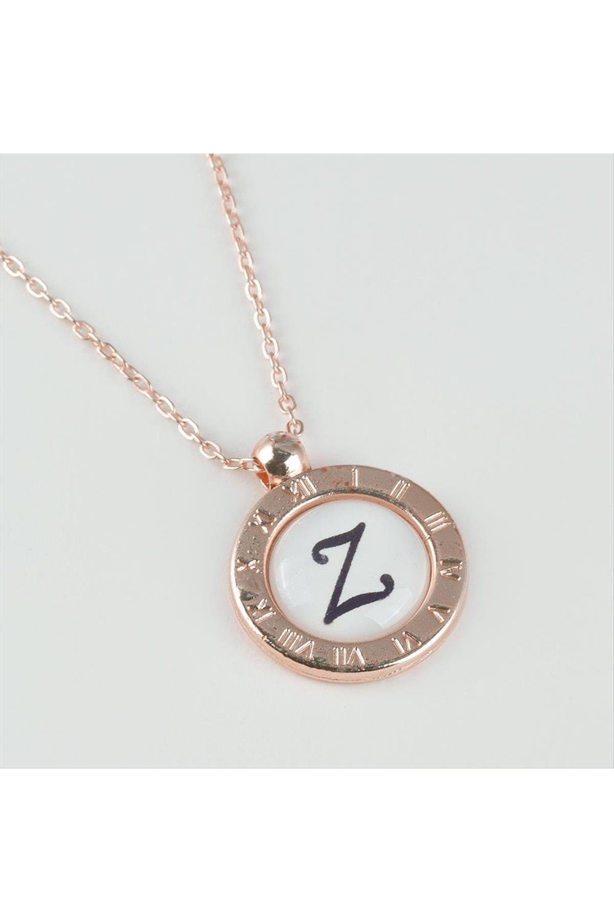 Seri Sonu Roz Renk Harfli Kolye