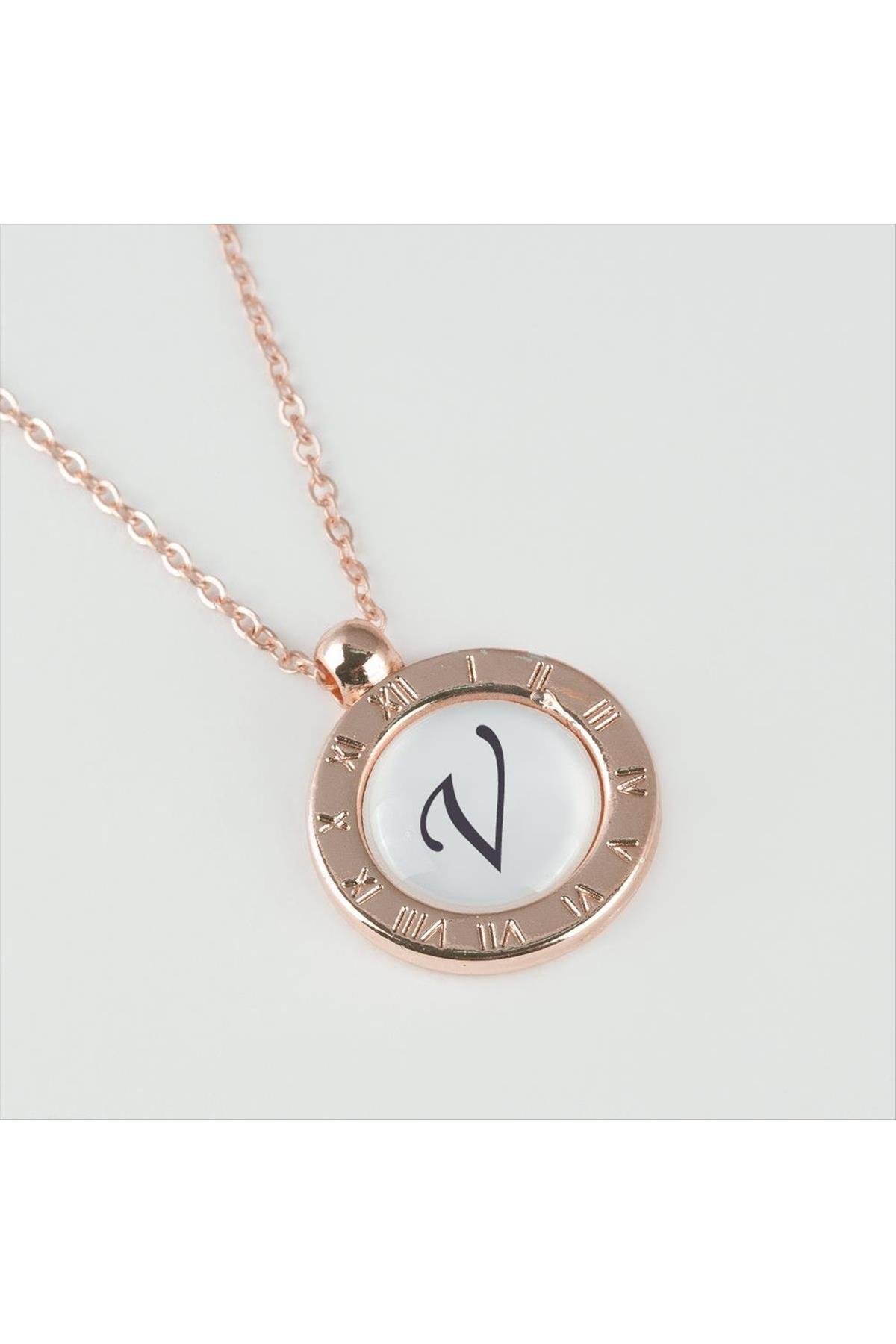 Seri Sonu Roz Renk Harfli Kolye