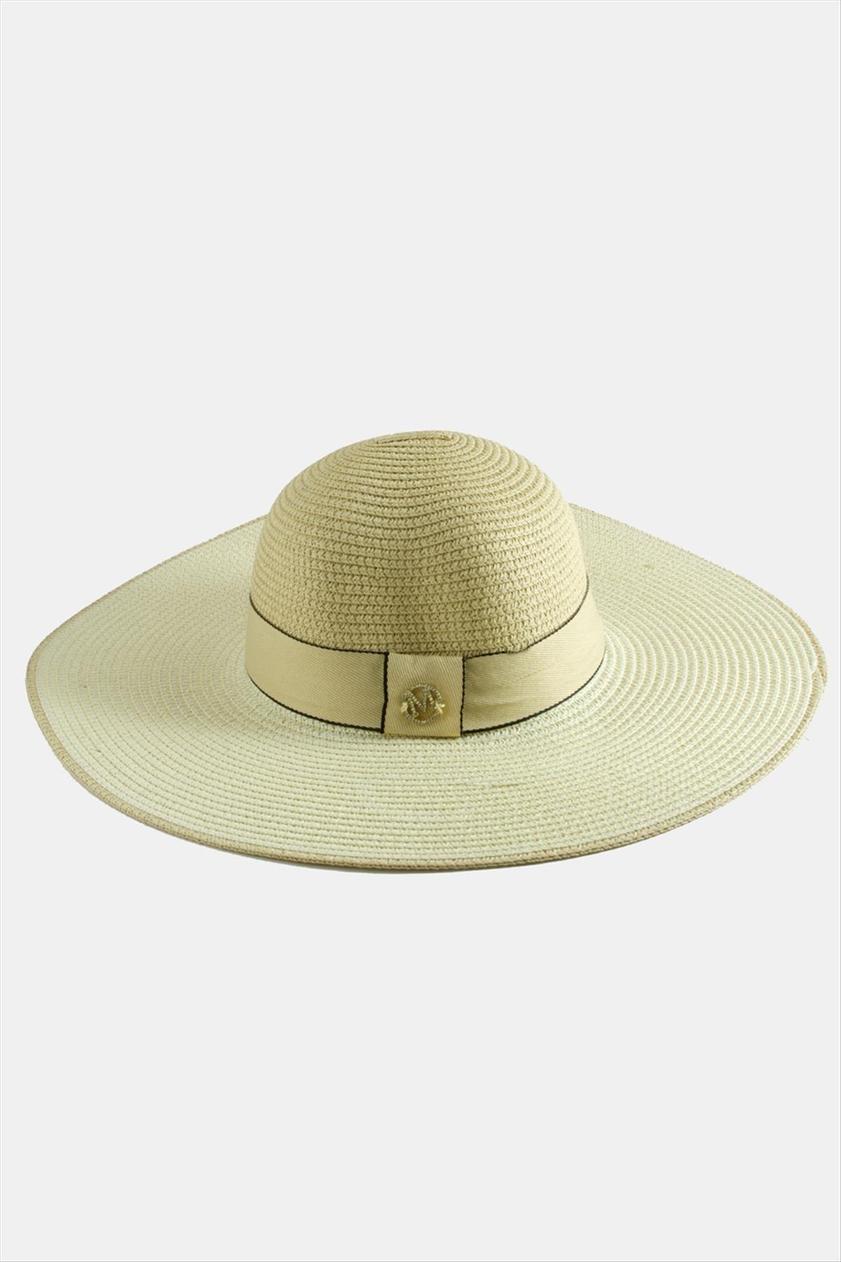 Şeritli Hasır Şapka