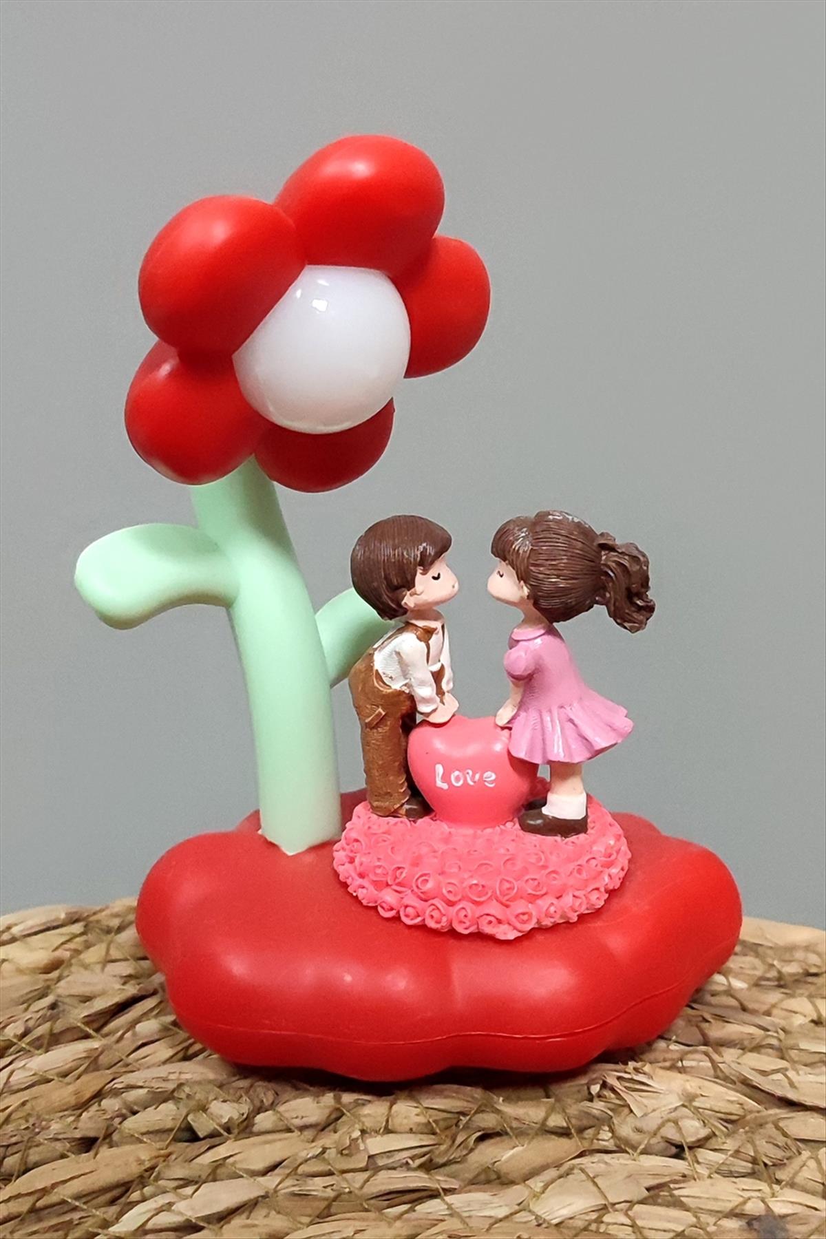 Sevgili Çift Papatya Işıklı Masa Lambası