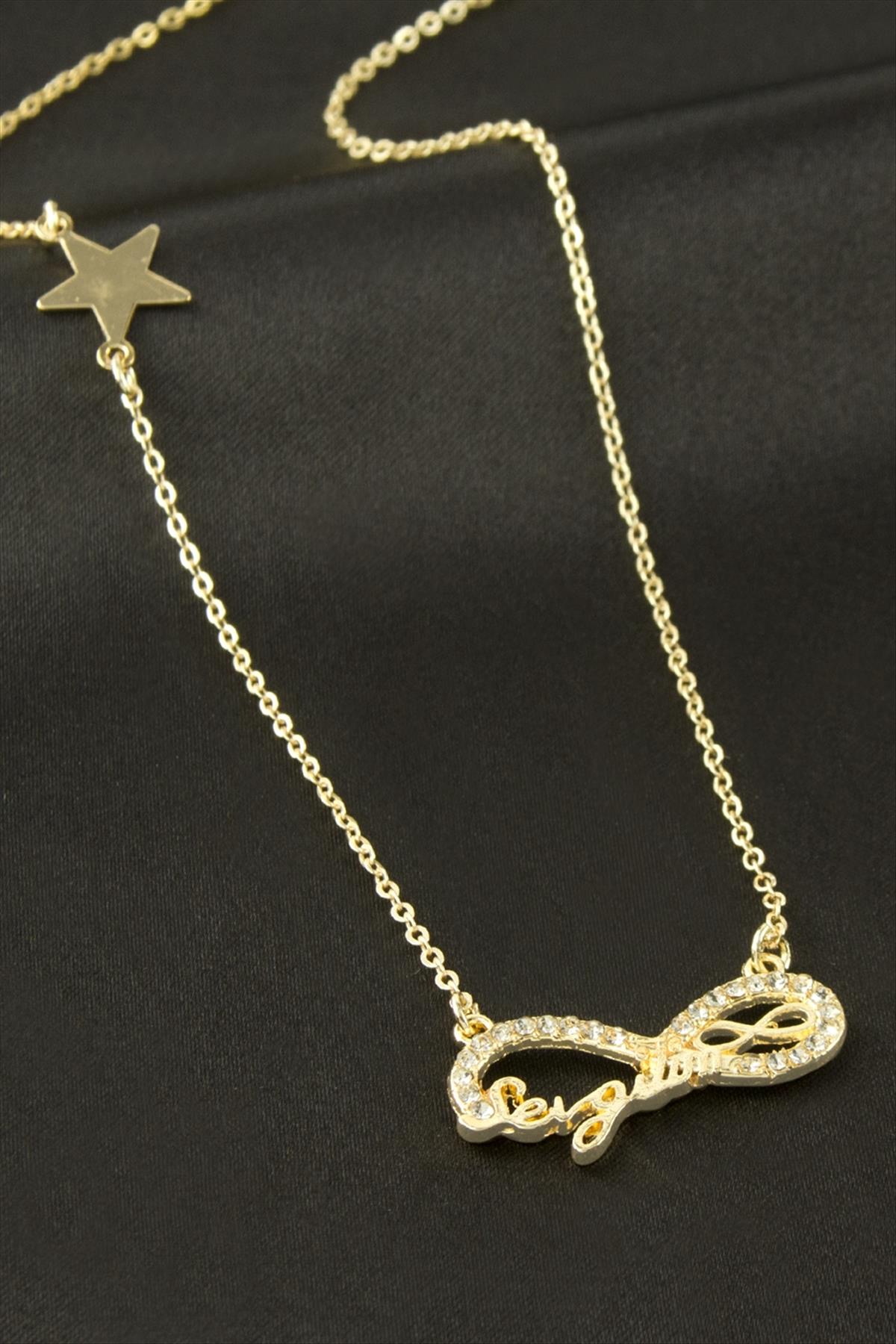 Sevgilim Yazılı Sonsuzluk Şans Kolye