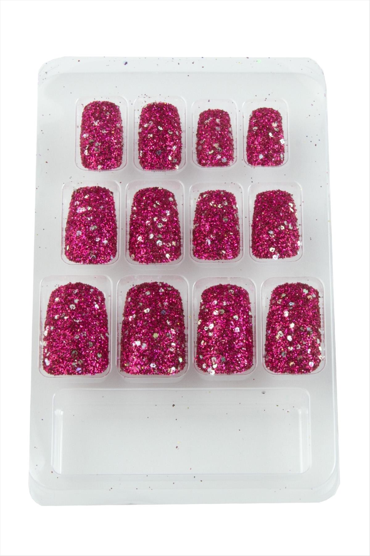 Simli Renkli Takma Tırnak