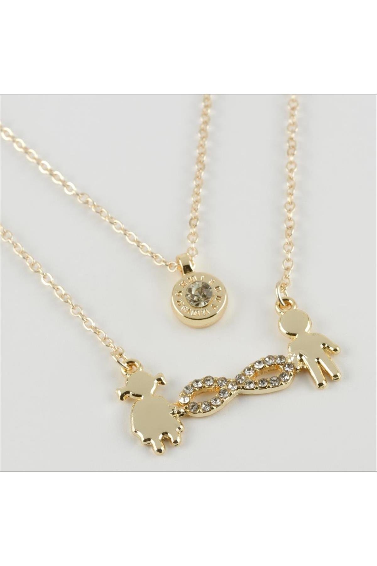 Sonsuzluk Figürlü Yeni Sezon İkili Kolye