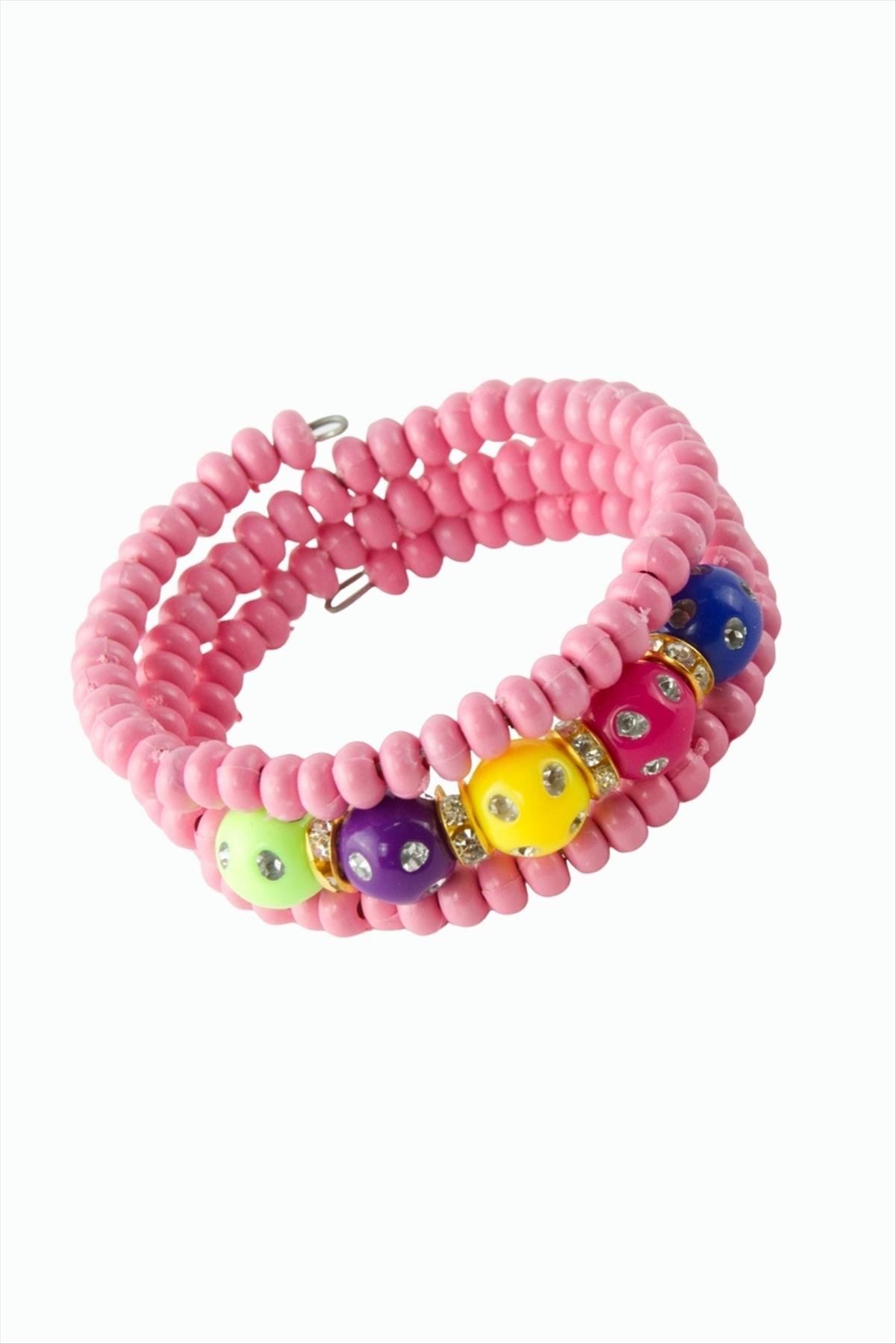 Taşlı Helezon Boncuk Çocuk Bileklik