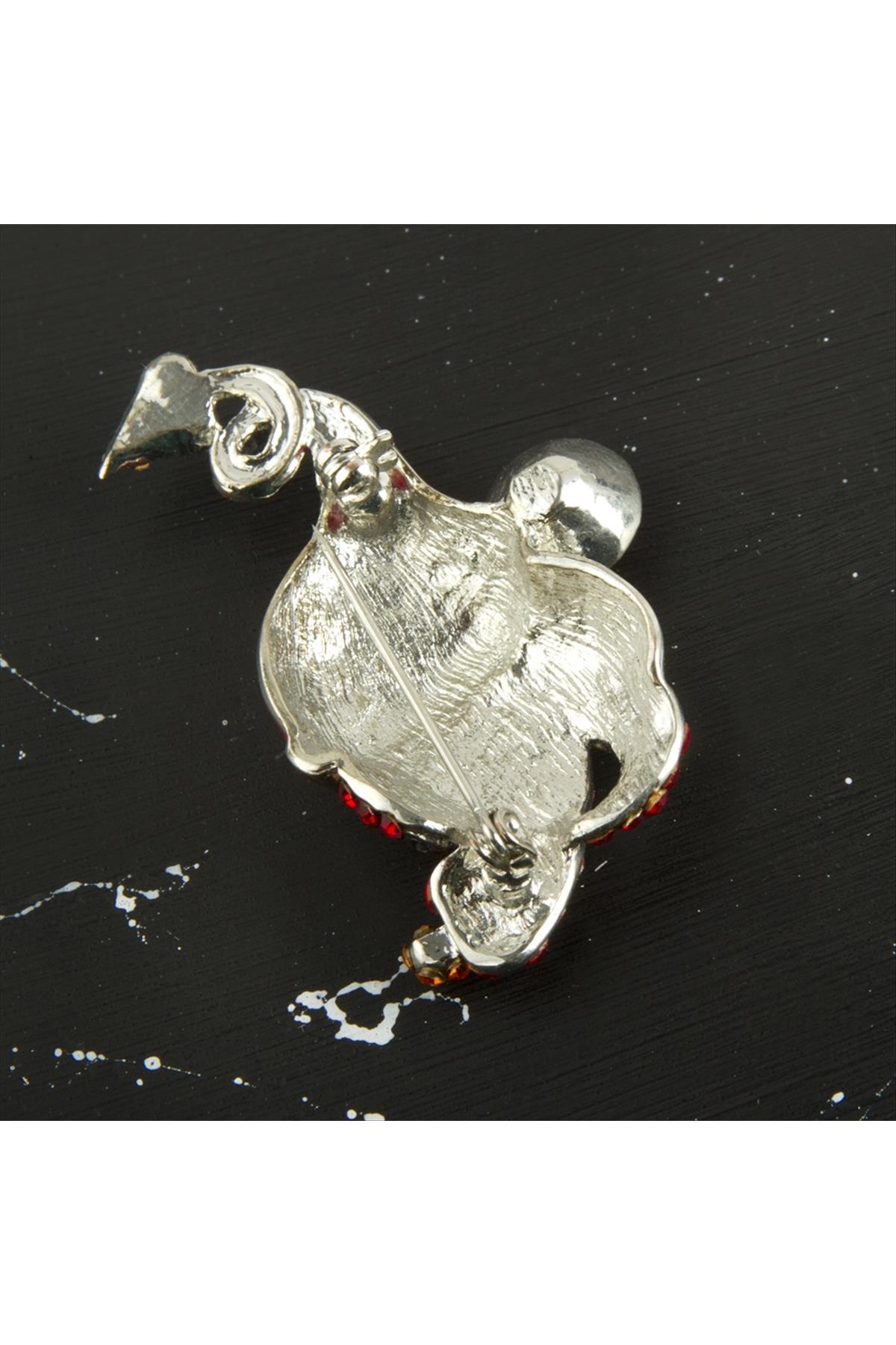 Taşlı Ort Boy Ebruli Broş