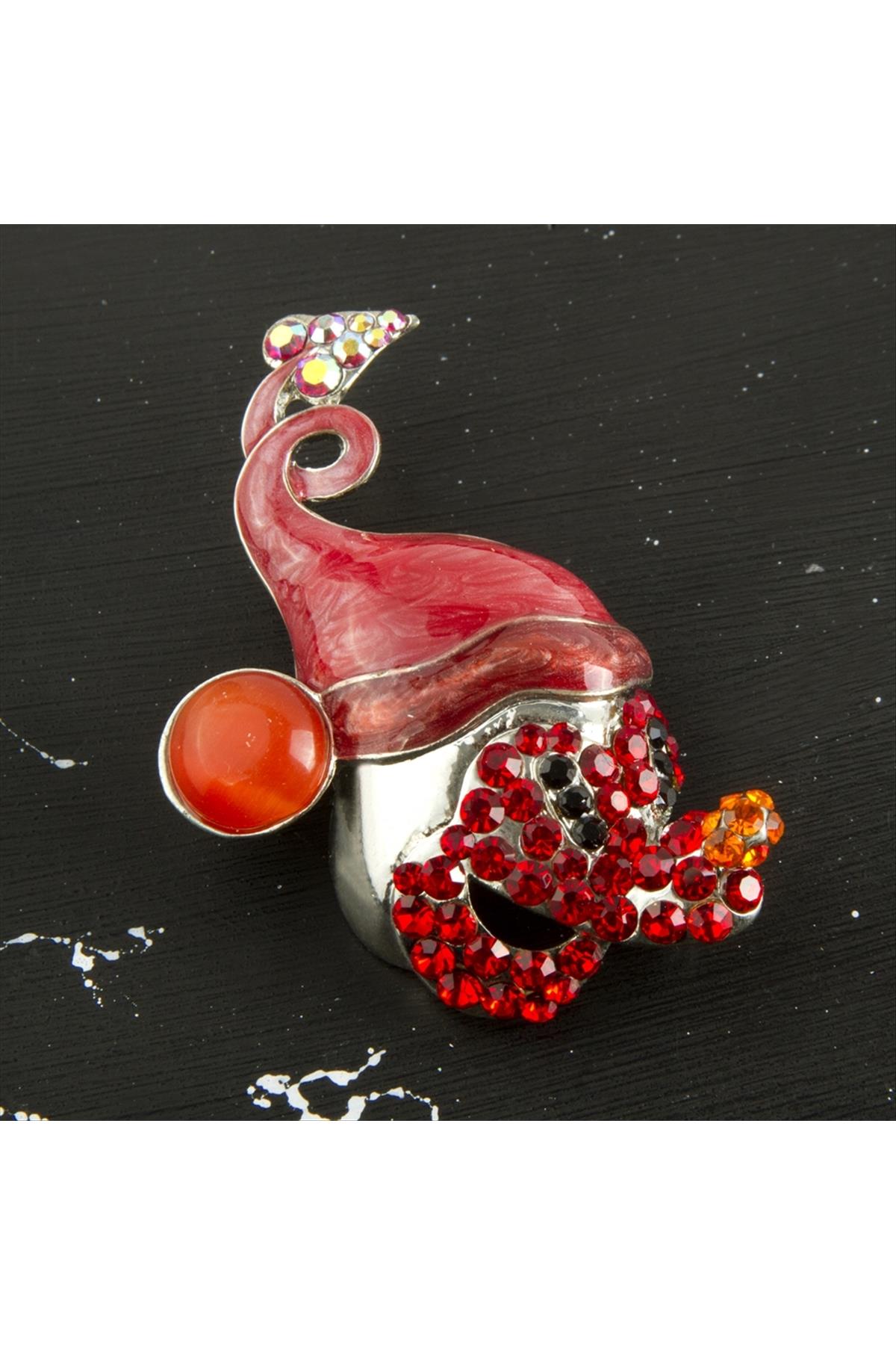 Taşlı Ort Boy Ebruli Broş