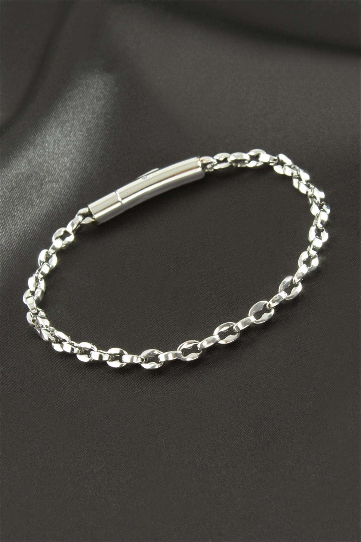 Ters Düz Zincir Lüks Çelik Bileklik