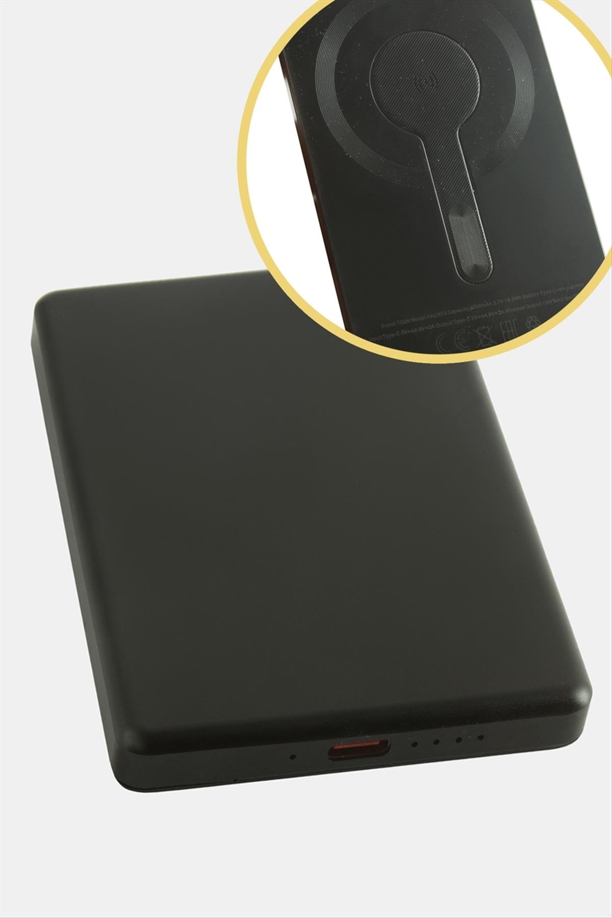 TG06 Mini Manyetik 5000 mAh Power Bank Taşınabilir Şarj Cihazı