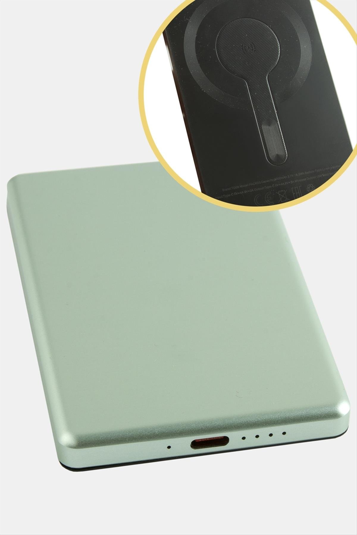 TG06 Mini Manyetik 5000 mAh Power Bank Taşınabilir Şarj Cihazı