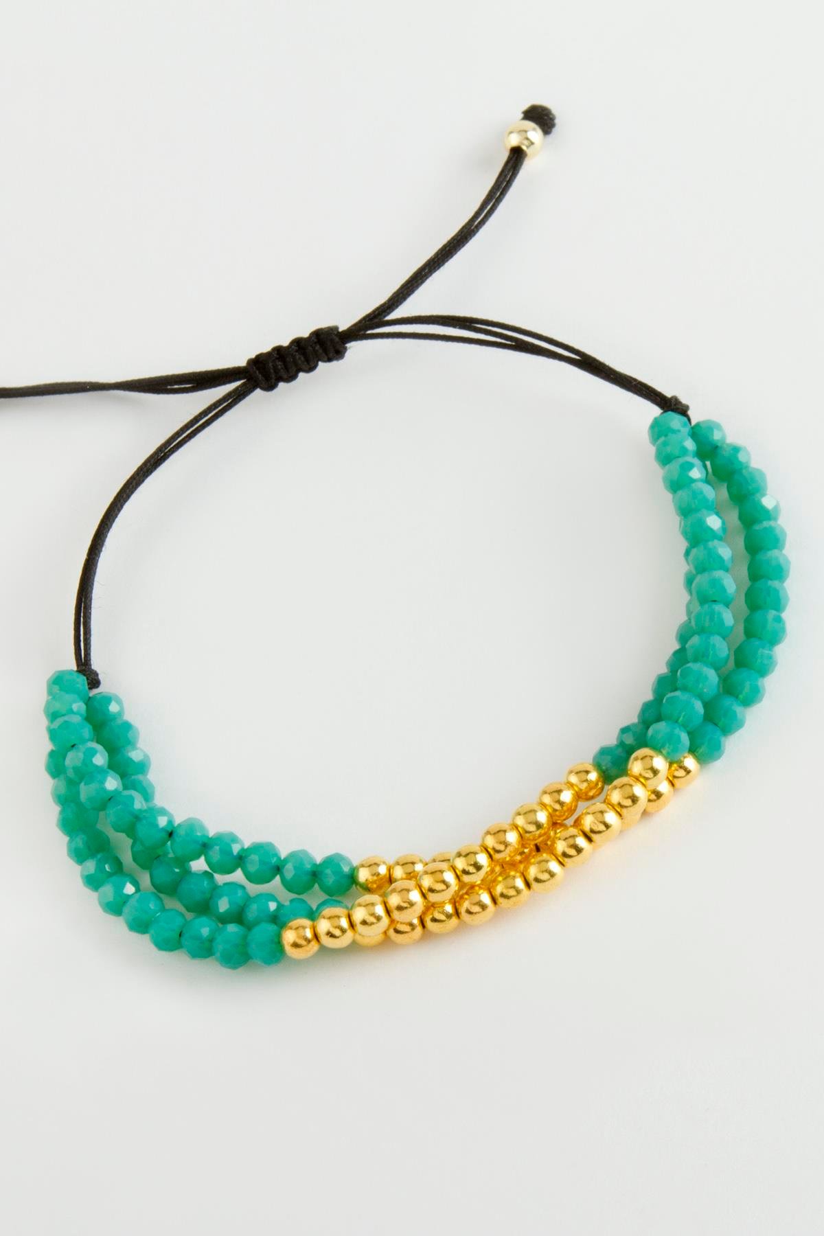 Top Metal Üçlü Kristal Bileklik