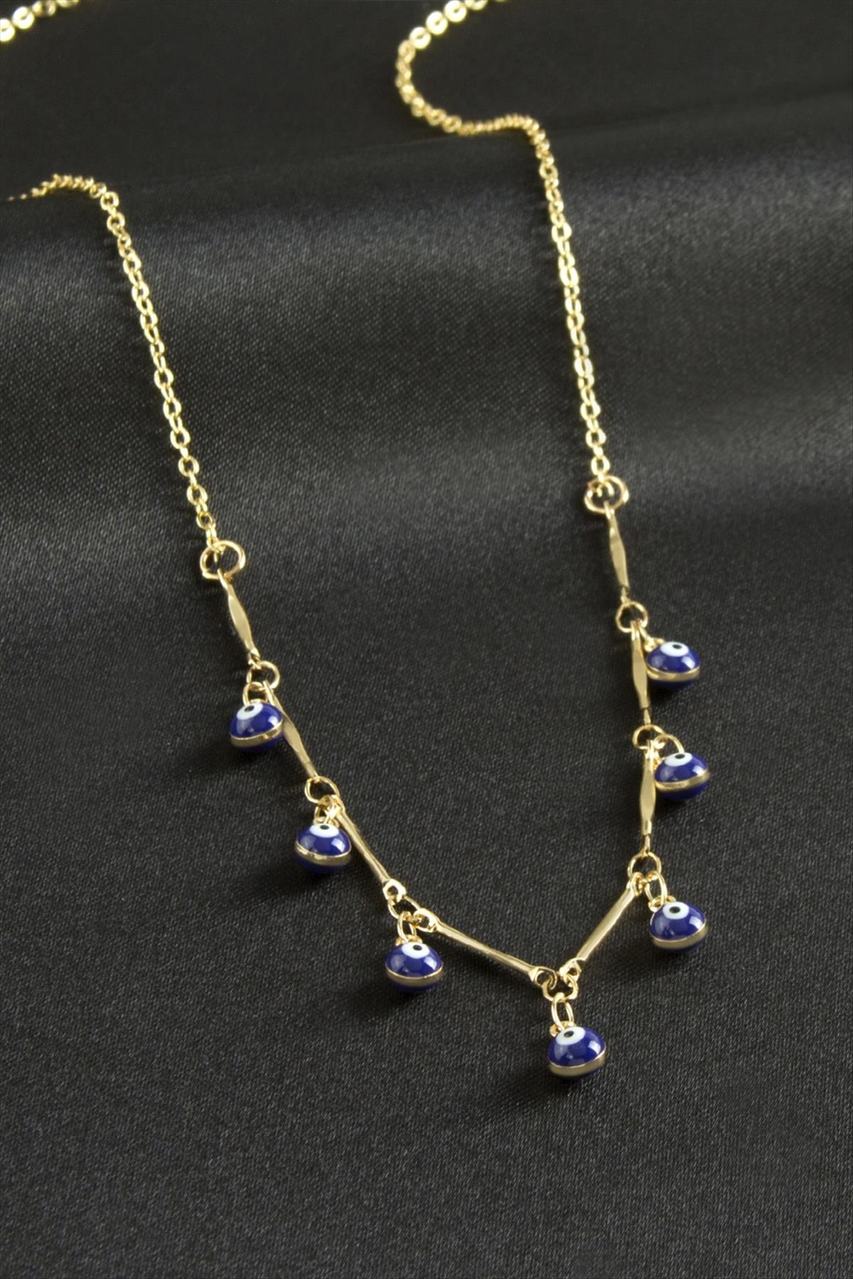 Top Nazarlı Mineli Kolye