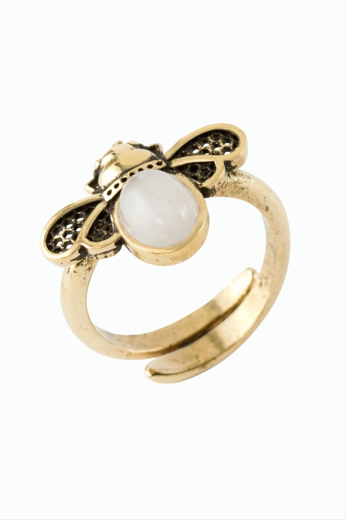 Uğur Böceği Doğaltaşlı Otantik Yüzük