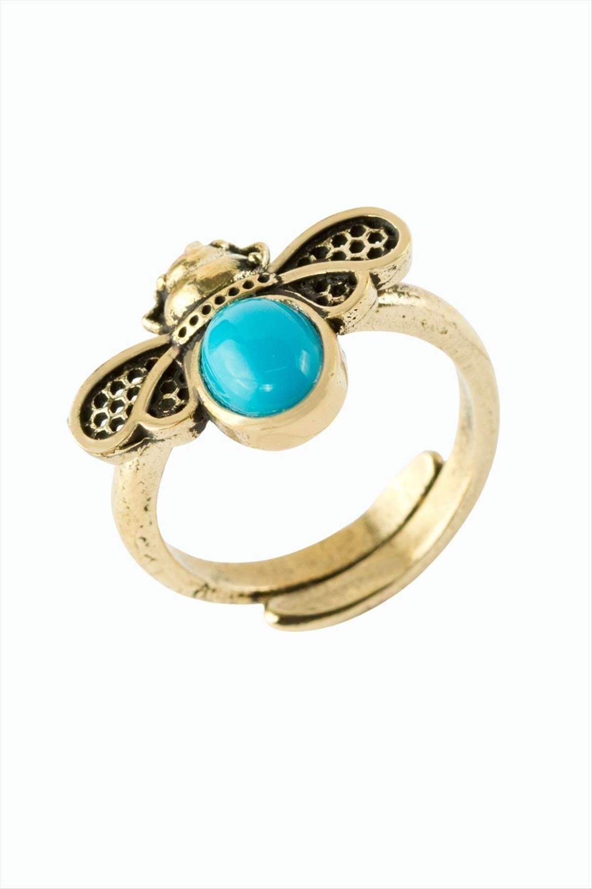 Uğur Böceği Doğaltaşlı Otantik Yüzük