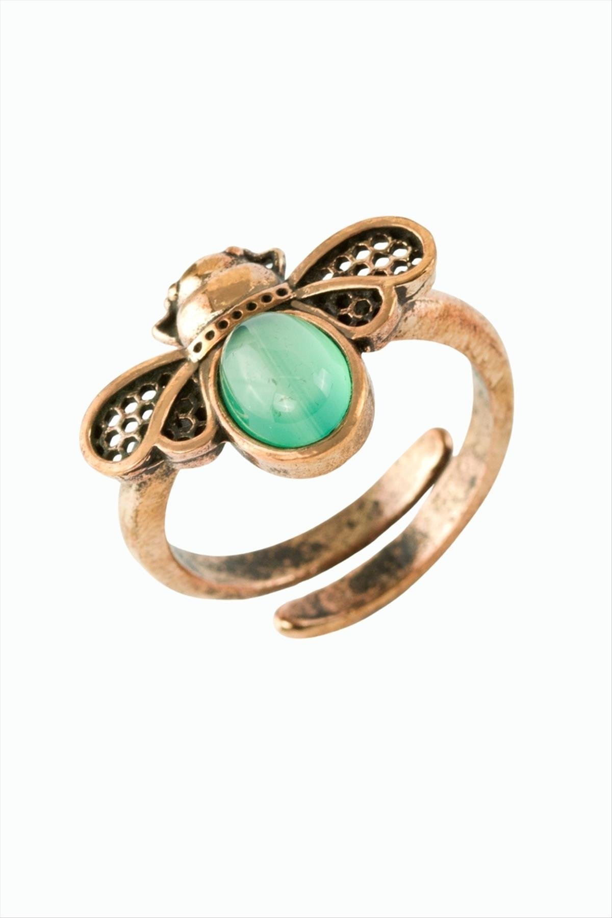 Uğur Böceği Doğaltaşlı Otantik Yüzük