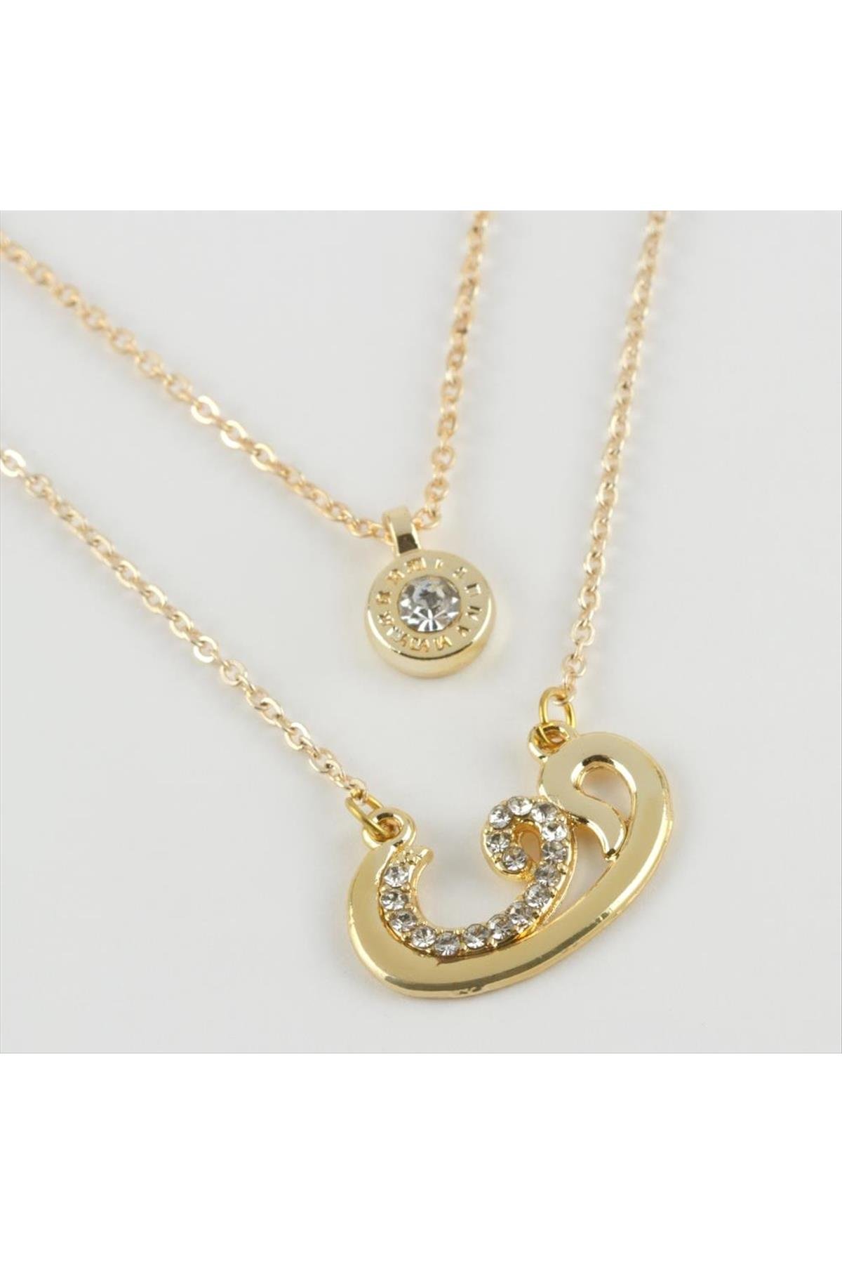 Vav Figürlü Yeni Sezon İkili Kolye