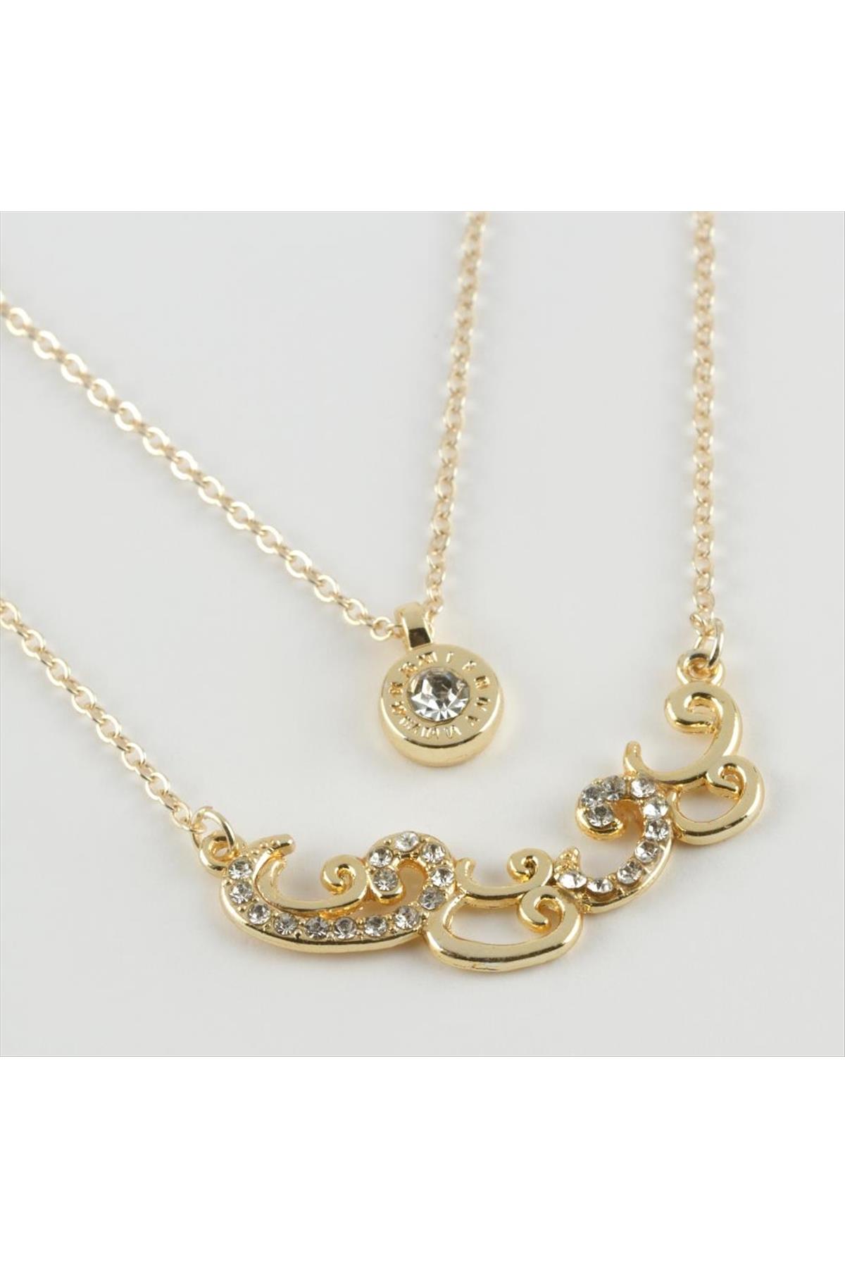 Vav Figürlü Yeni Sezon İkili Kolye