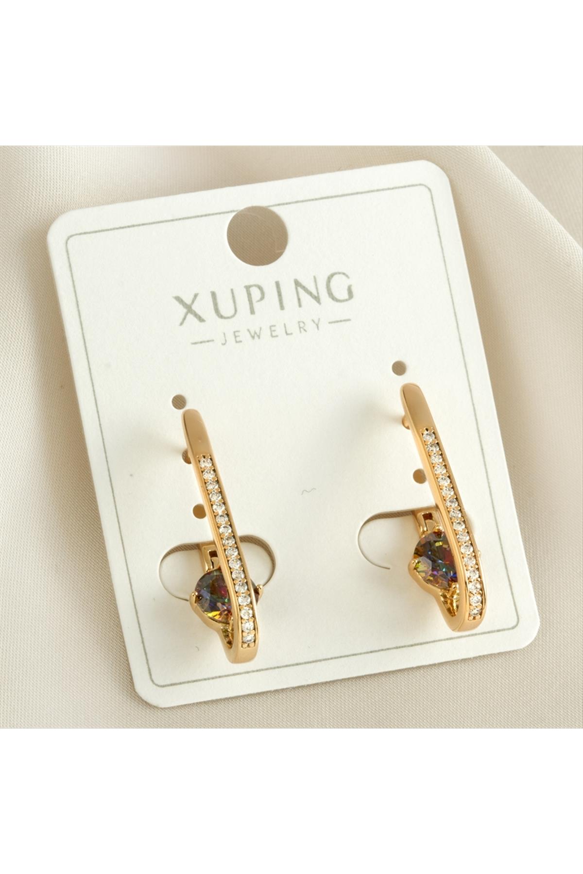 Xuping Oval Zirkon Taşlı Lüks Küpe