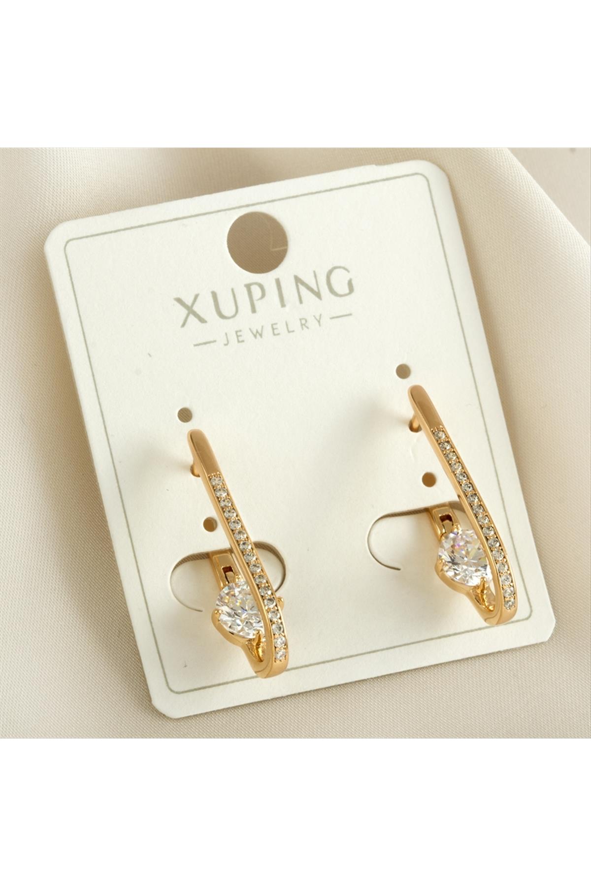 Xuping Oval Zirkon Taşlı Lüks Küpe