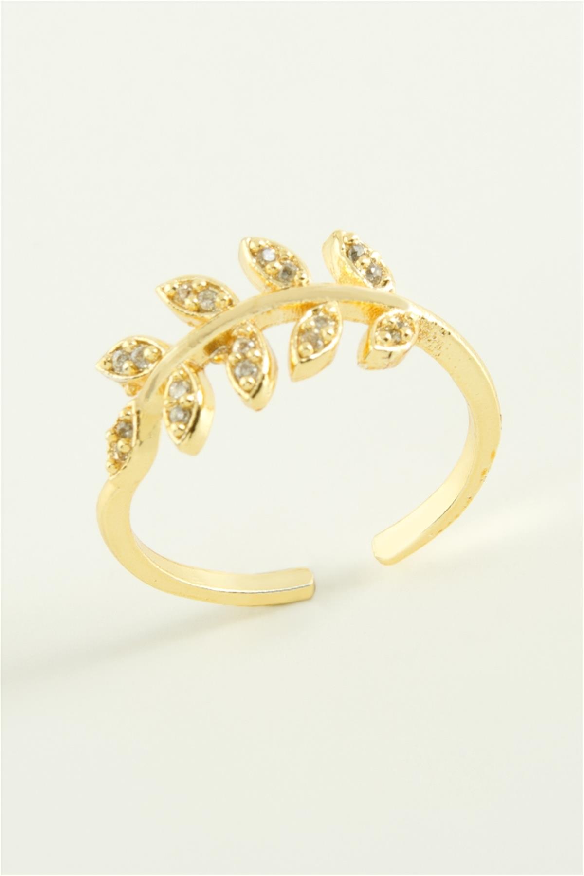 Yaprak Zirkon Taşlı Yüzük