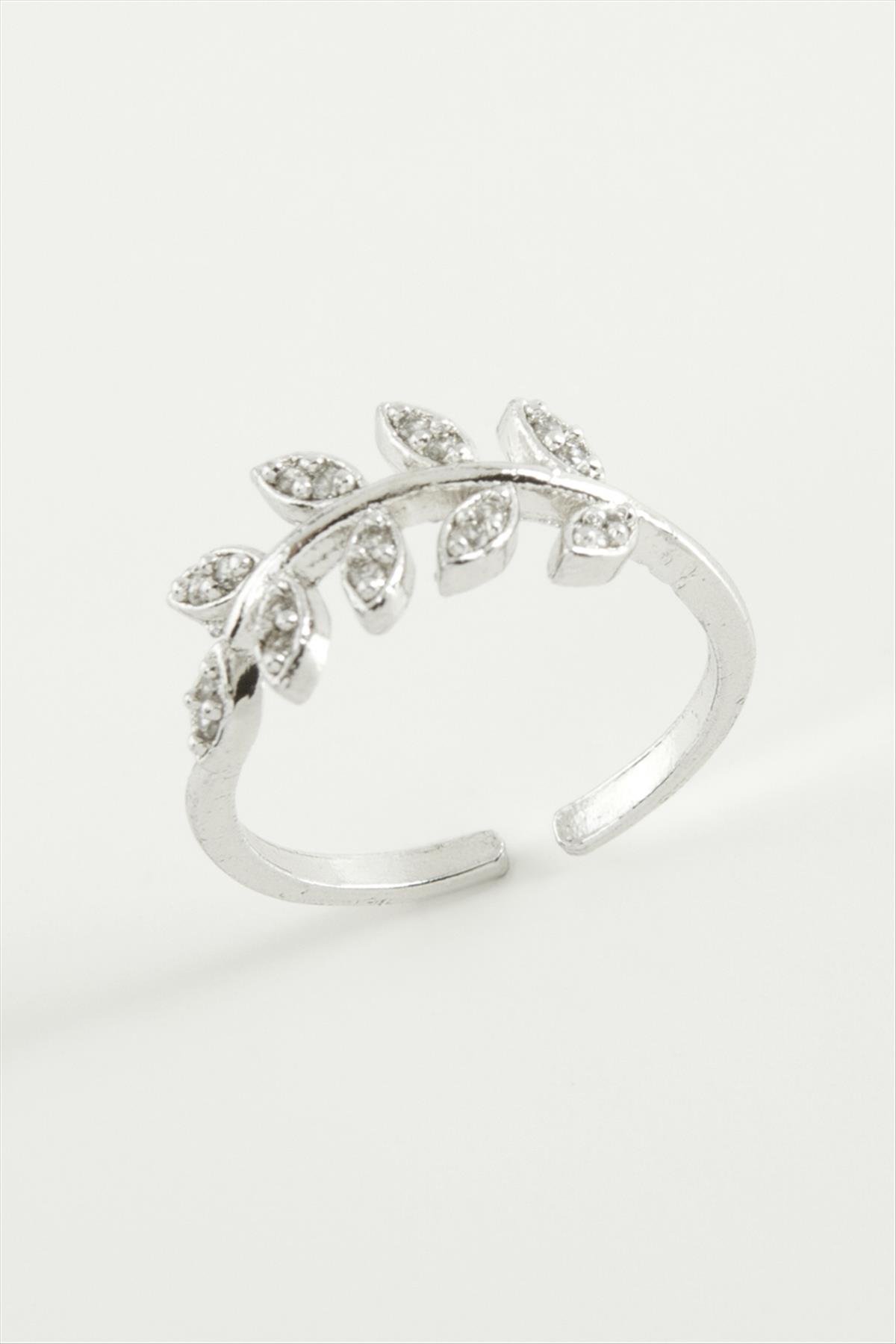 Yaprak Zirkon Taşlı Yüzük