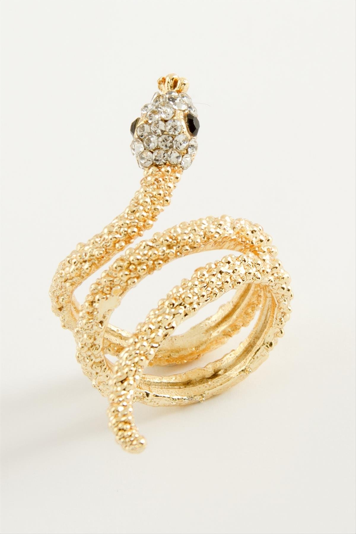 Yılan Taşlı Metal Yüzük