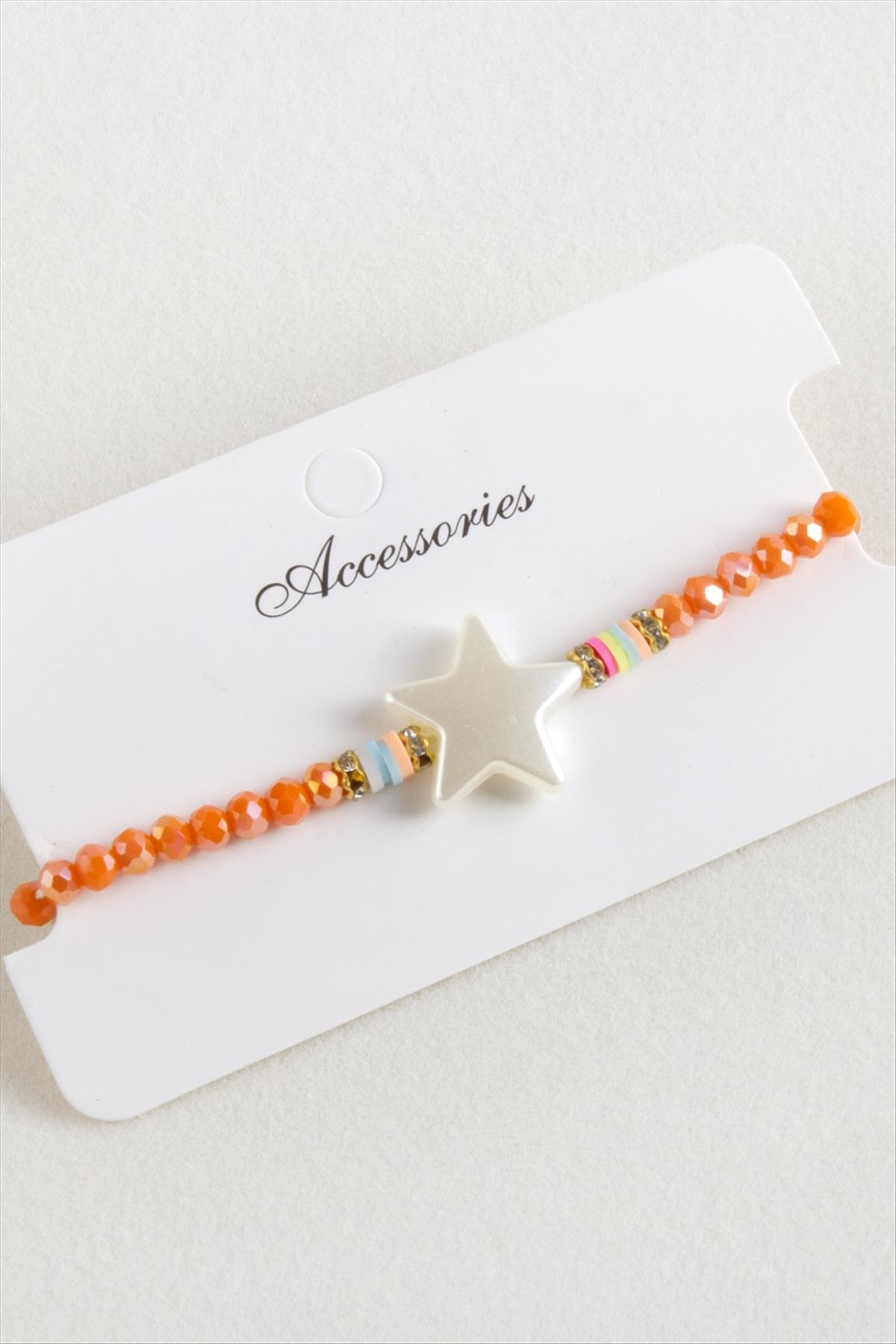 Yıldız İnci Kristal Makrome İp Bileklik