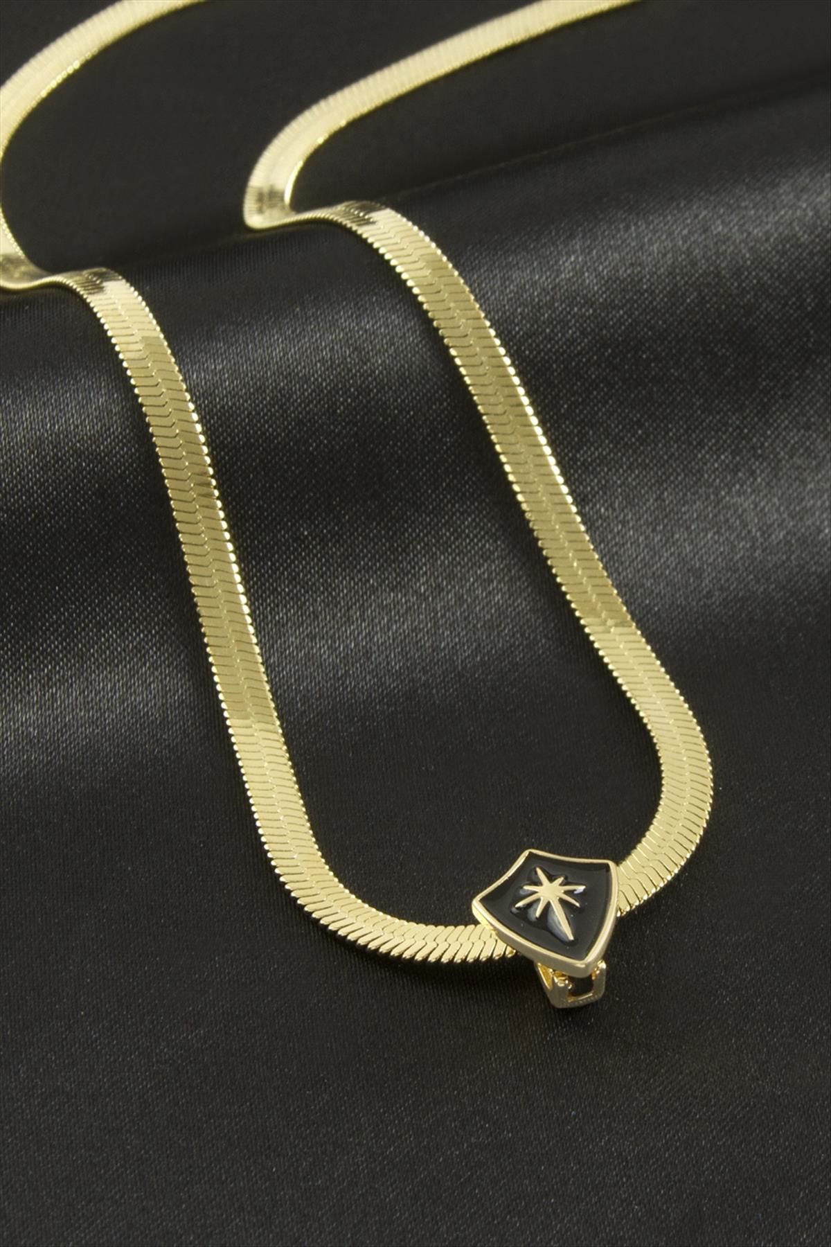 Yıldız İtalyan Zincirli Lüks Çelik Kolye