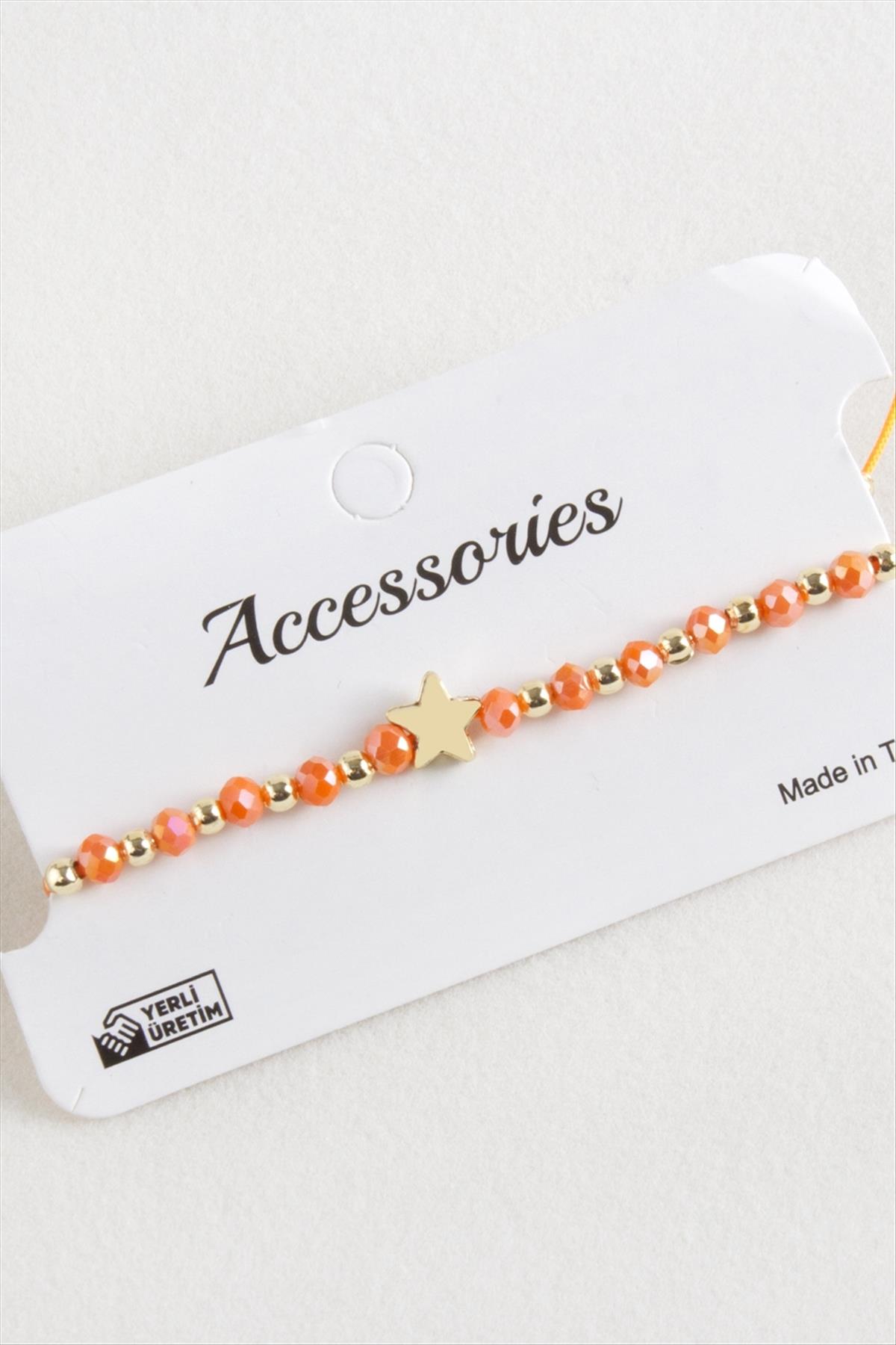 Yıldız Kristal Makrome İp Bileklik