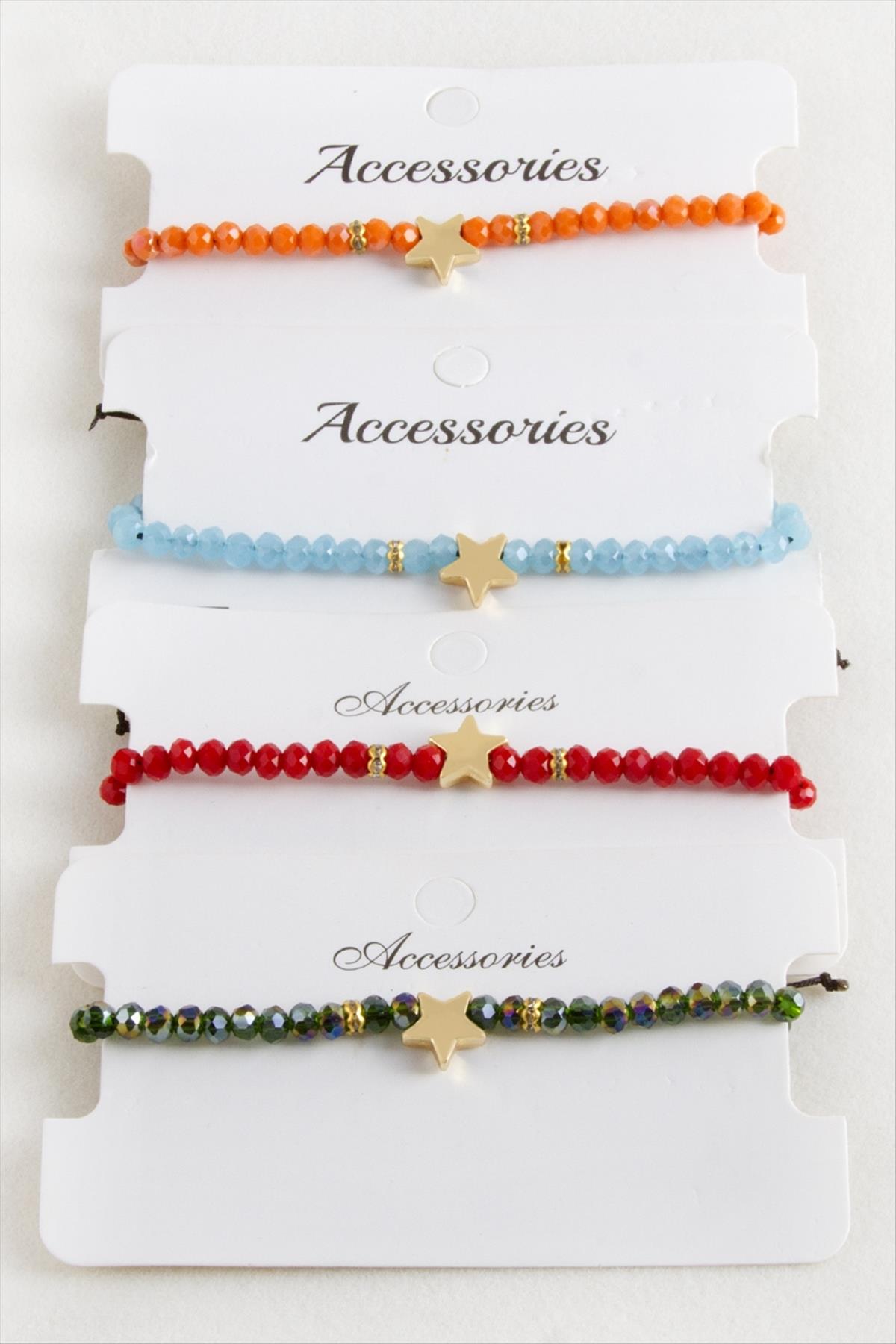 Yıldız Kristal Makrome İp Bileklik